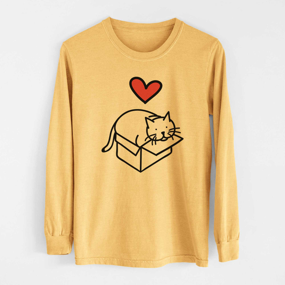 Love Always Cat in a Box - Charlie - Heavyweight 100% Cotton Long Sleeve
