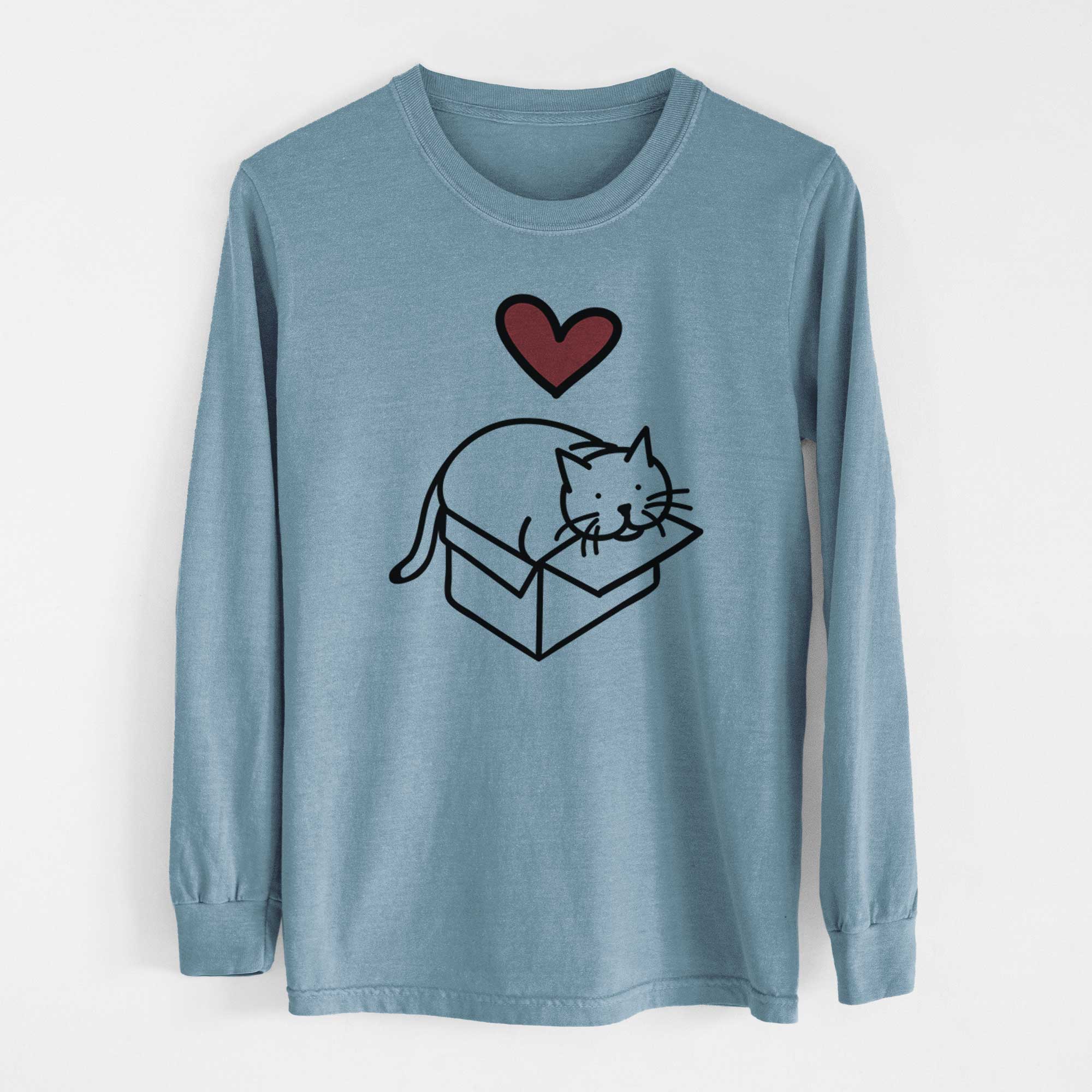 Love Always Cat in a Box - Charlie - Heavyweight 100% Cotton Long Sleeve