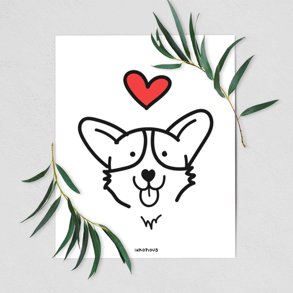 Love Always Corgi Art Print