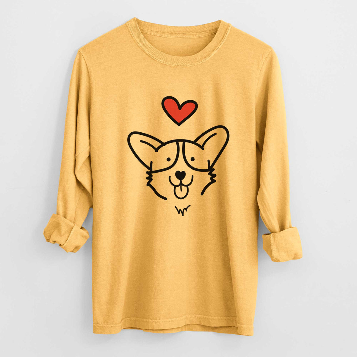 Love Always Corgi - Heavyweight 100% Cotton Long Sleeve