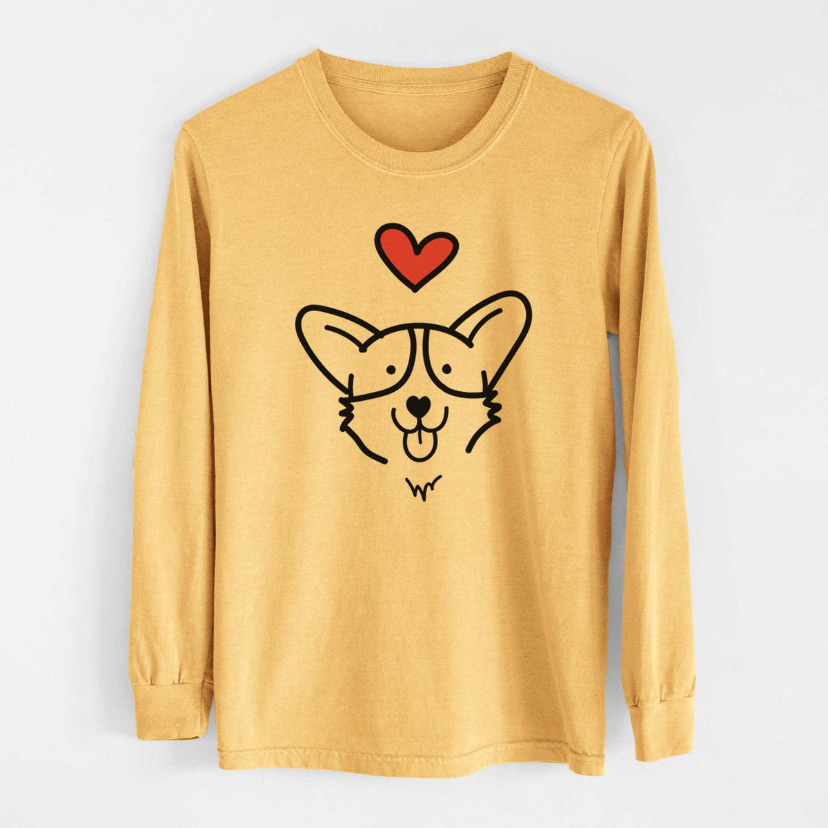 Love Always Corgi - Heavyweight 100% Cotton Long Sleeve