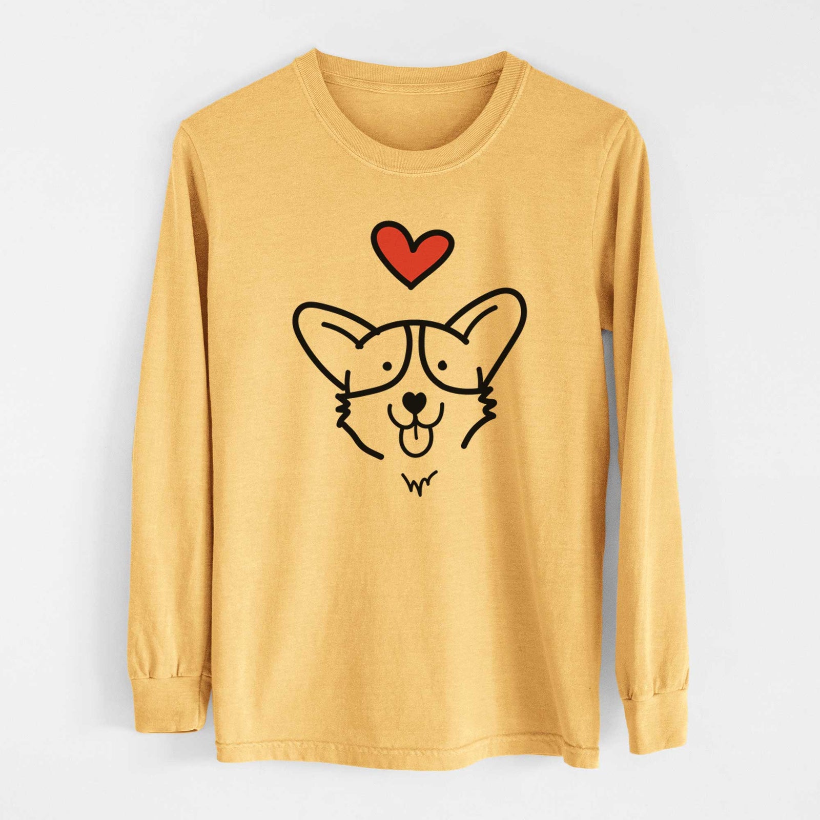Love Always Corgi - Heavyweight 100% Cotton Long Sleeve