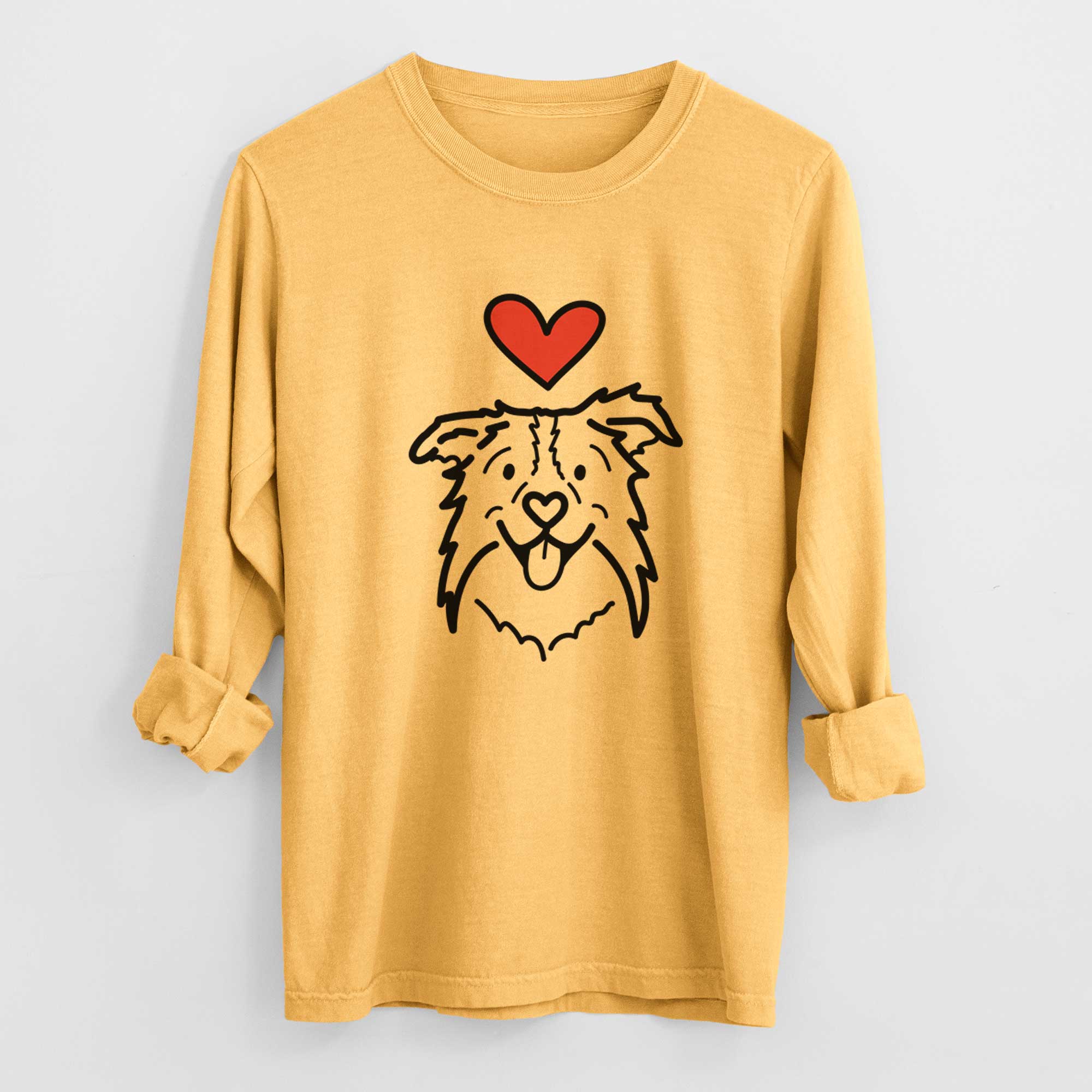 Love Always Border Collie - Cricket - Heavyweight 100% Cotton Long Sleeve