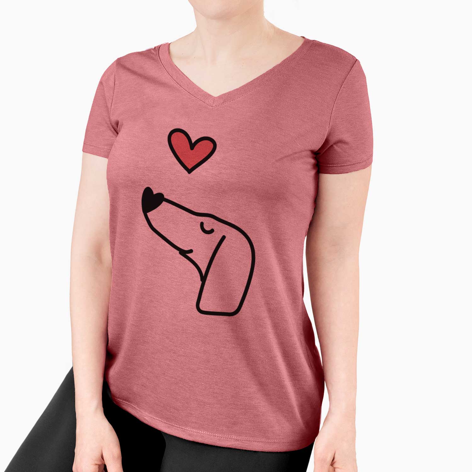 Love Always Dachshund - Women's V-neck Shirt