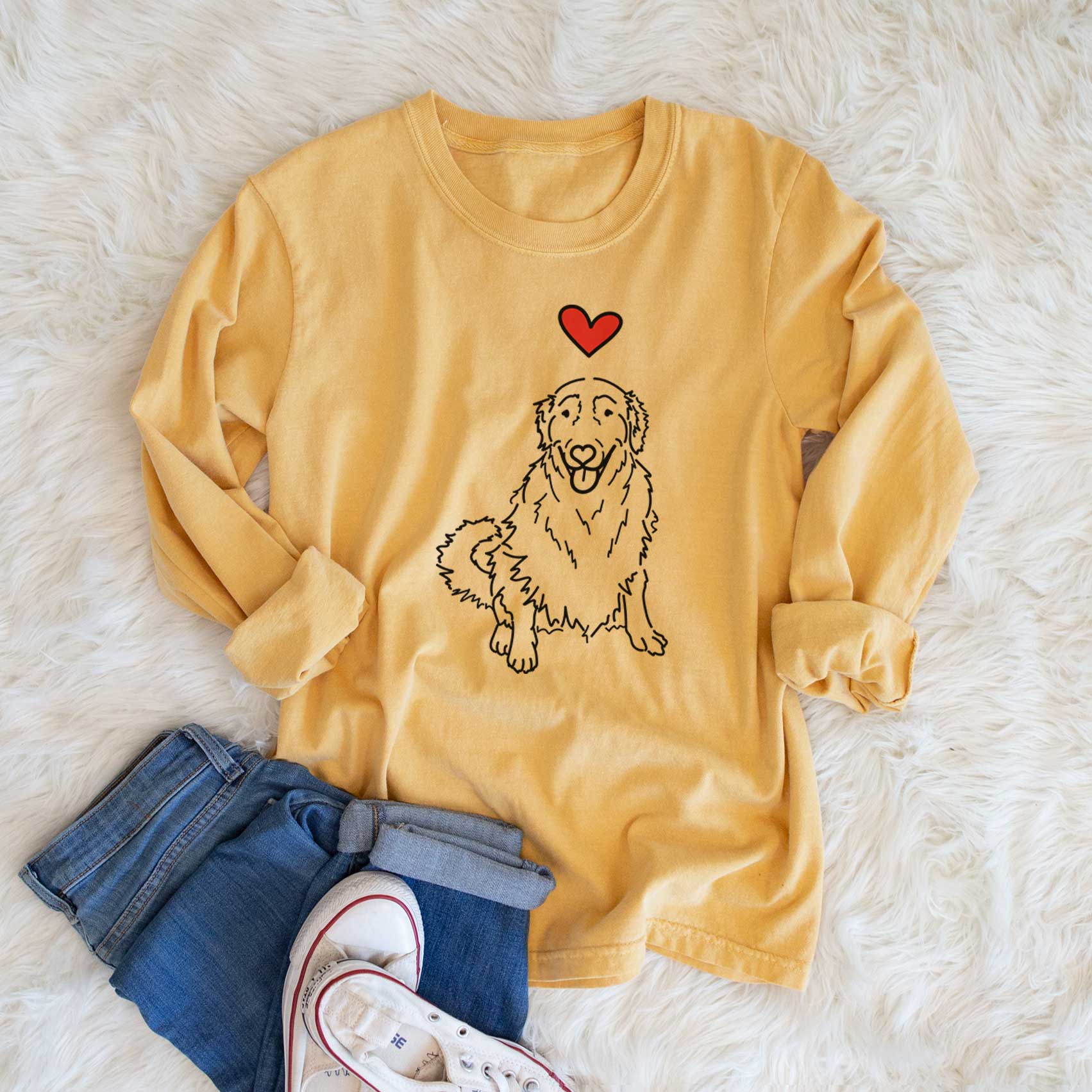 Love Always Golden Retriever - Daisy - Heavyweight 100% Cotton Long Sleeve