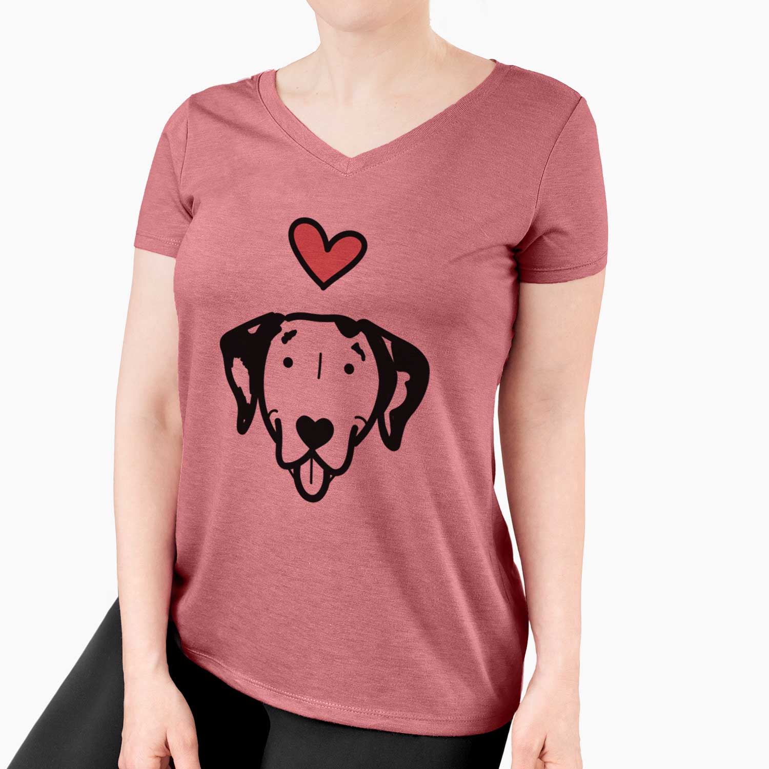 Love Always Dalmatian - Women's V-neck Shirt