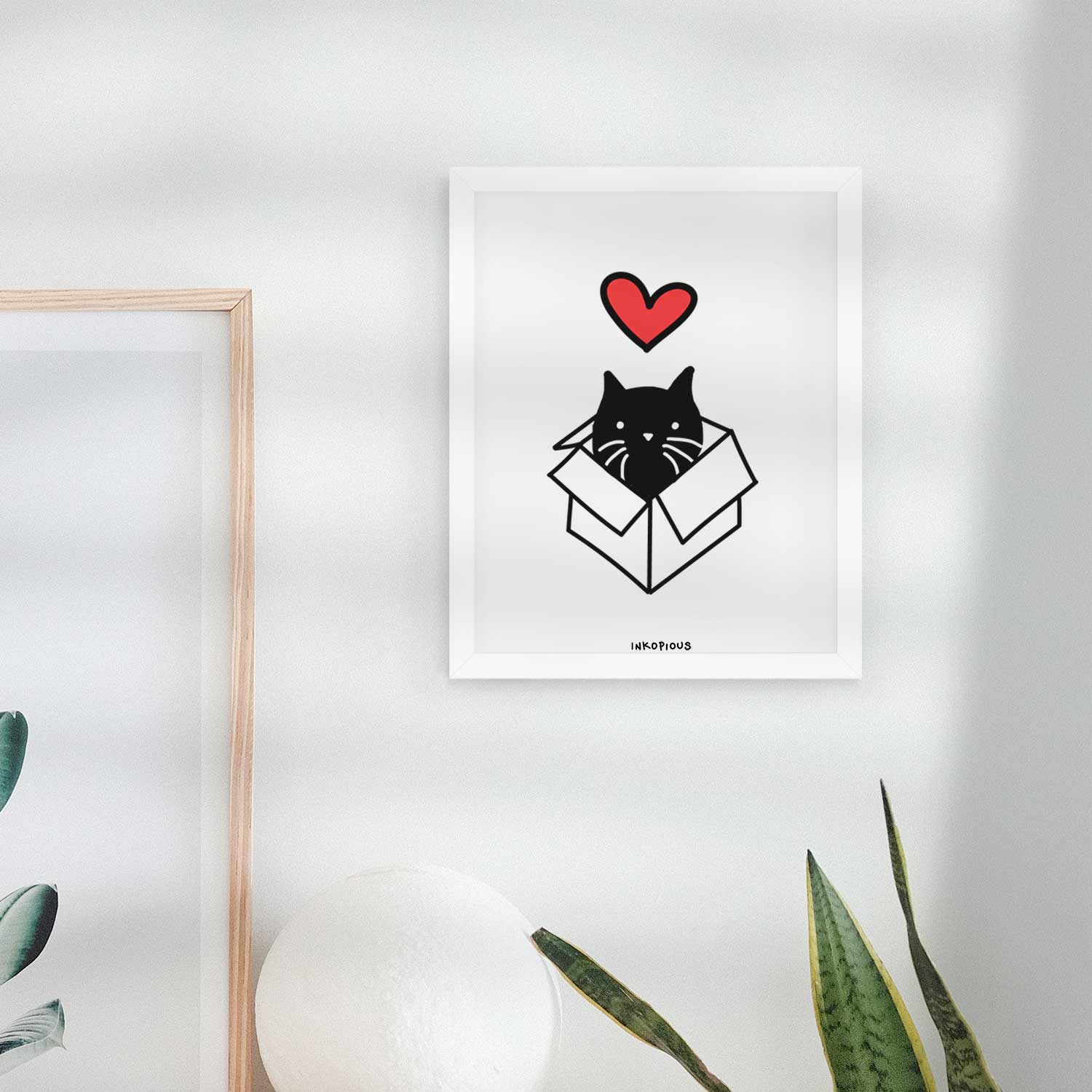 Love Always Black Cat in a Box - Doc Art Print