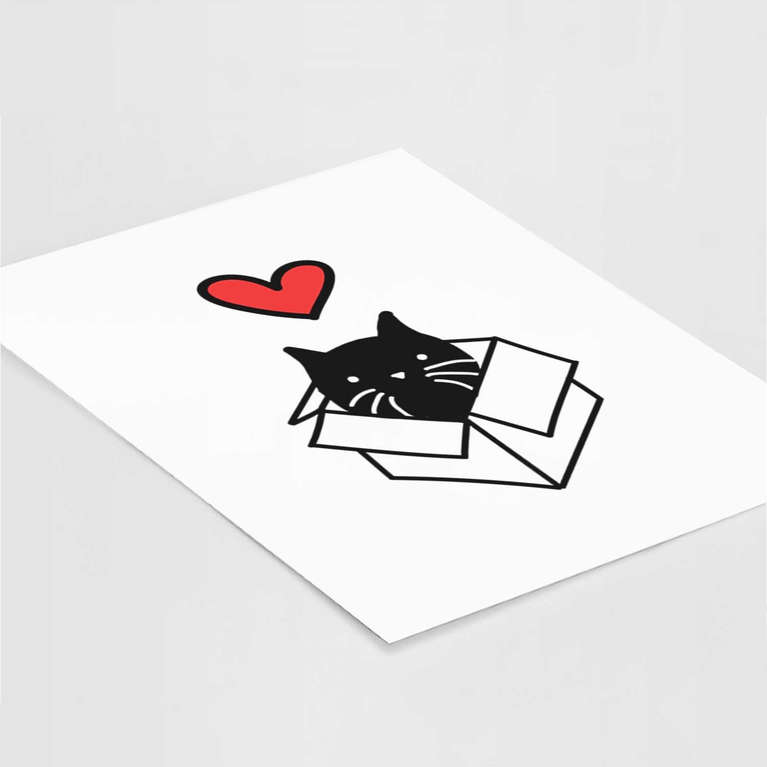 Love Always Black Cat in a Box - Doc Art Print