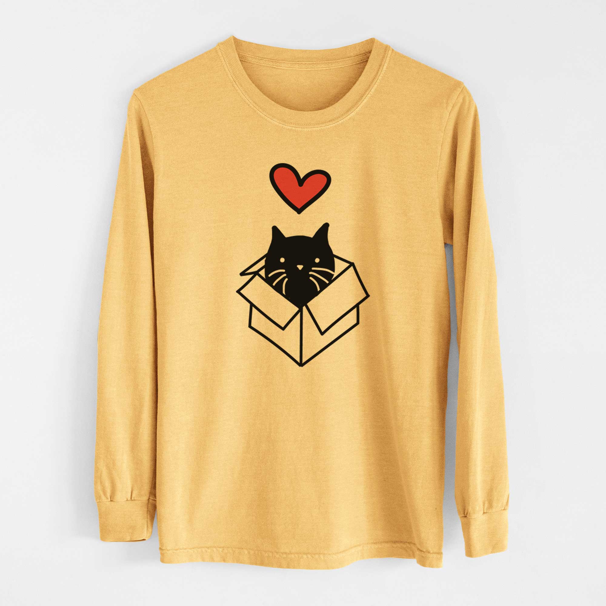 Love Always Black Cat in a Box - Doc - Heavyweight 100% Cotton Long Sleeve