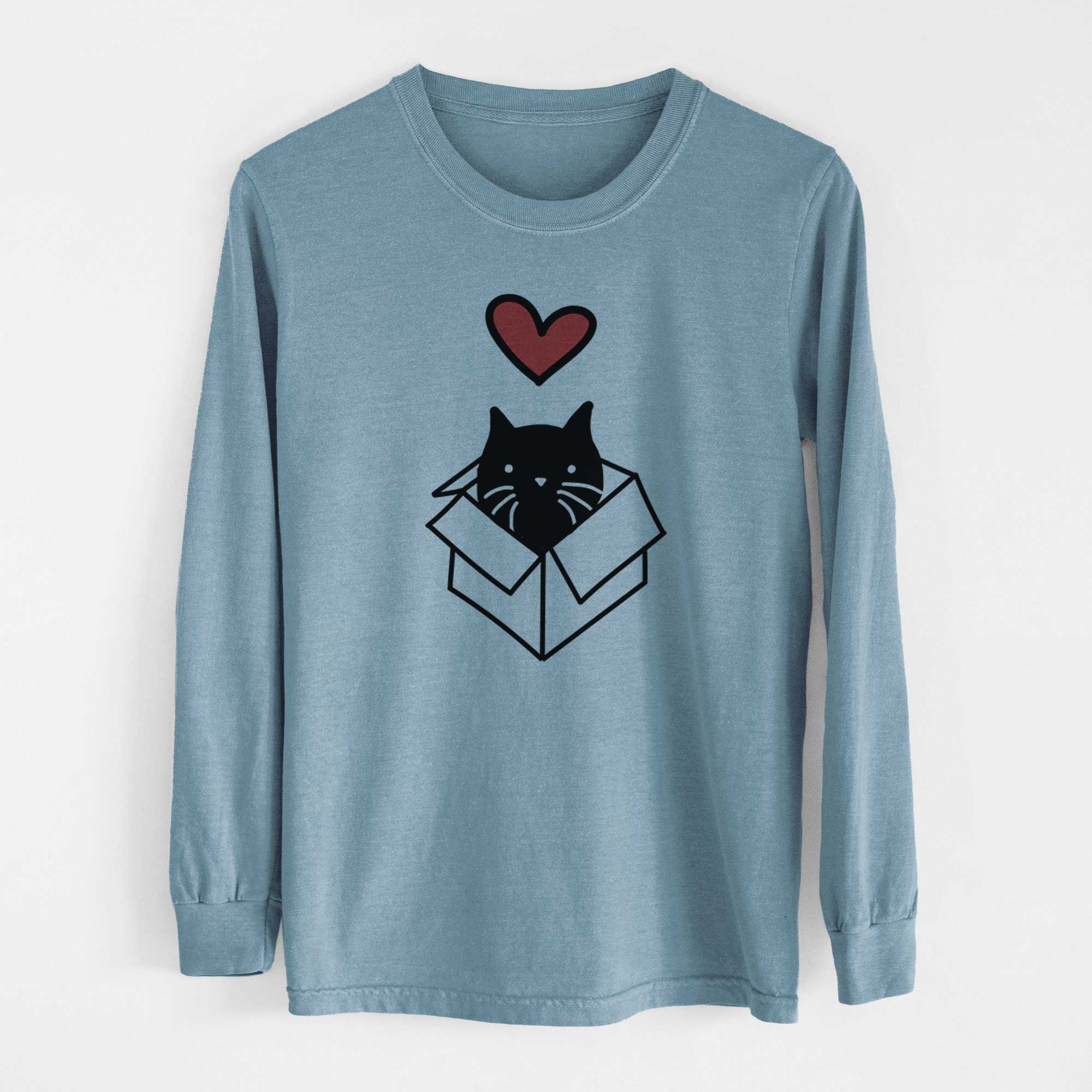 Love Always Black Cat in a Box - Doc - Heavyweight 100% Cotton Long Sleeve