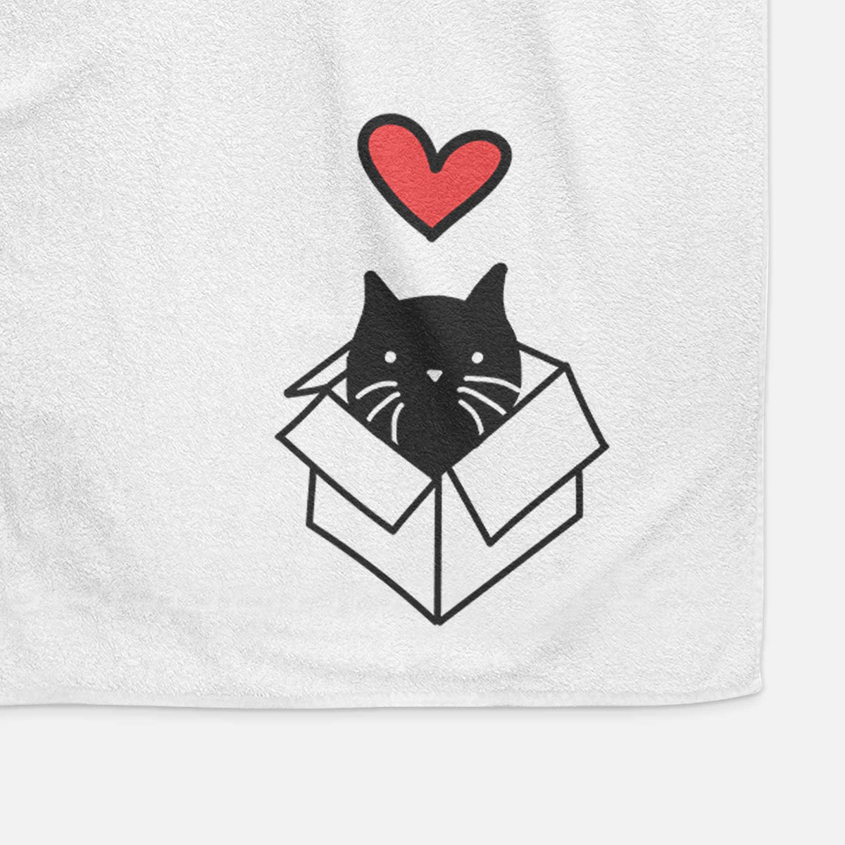 Love Always Black Cat in a Box - Doc - Decorative Hand Towel