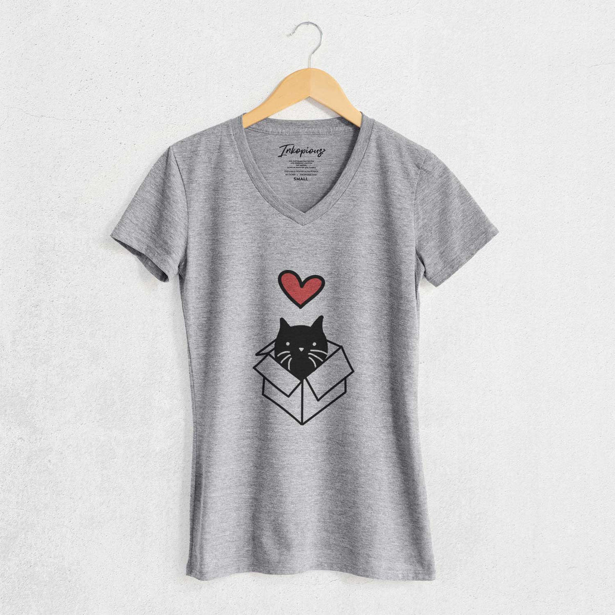 Love Always Black Cat in a Box - Doc - Women's V-neck Shirt