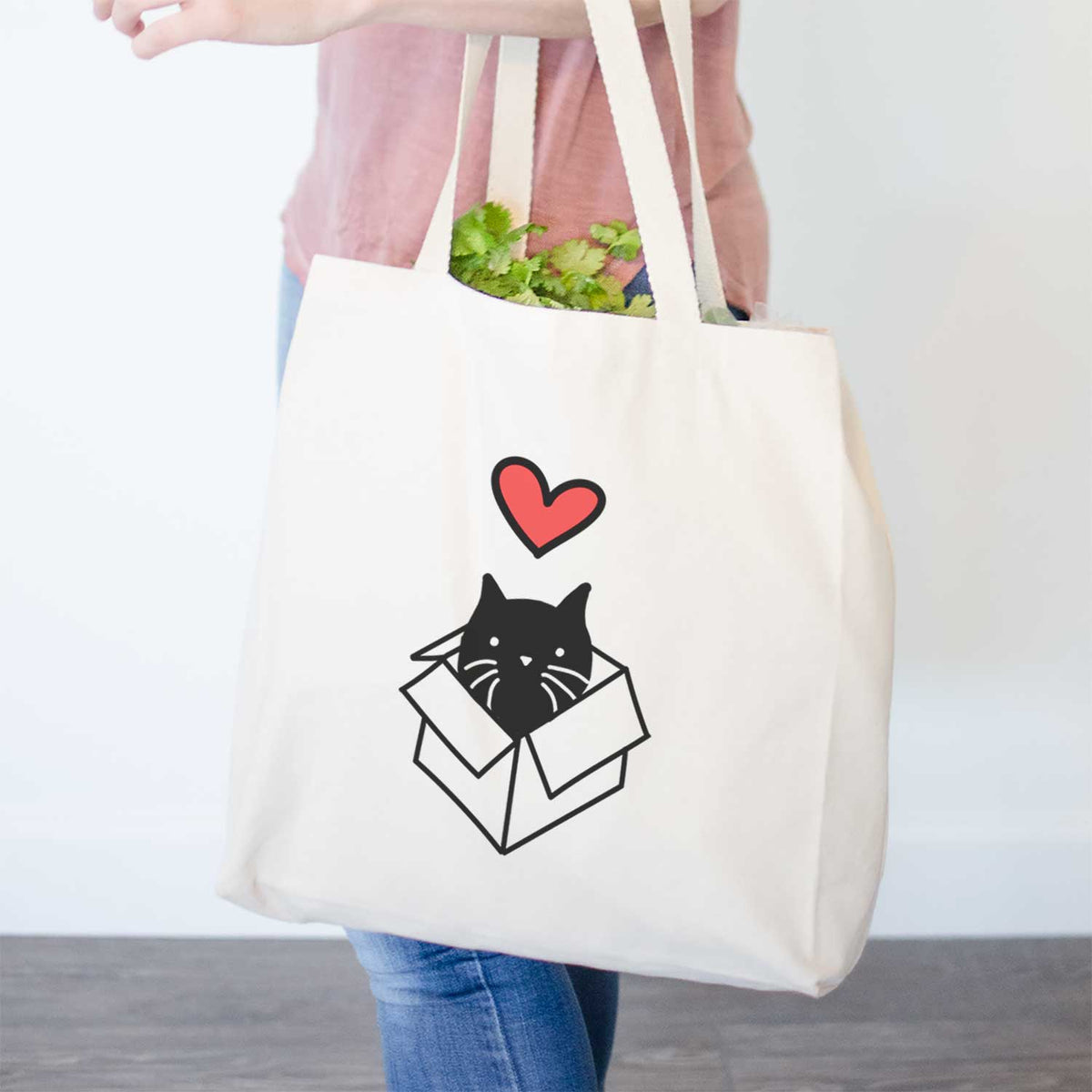 Love Always Black Cat in a Box - Doc - Tote Bag