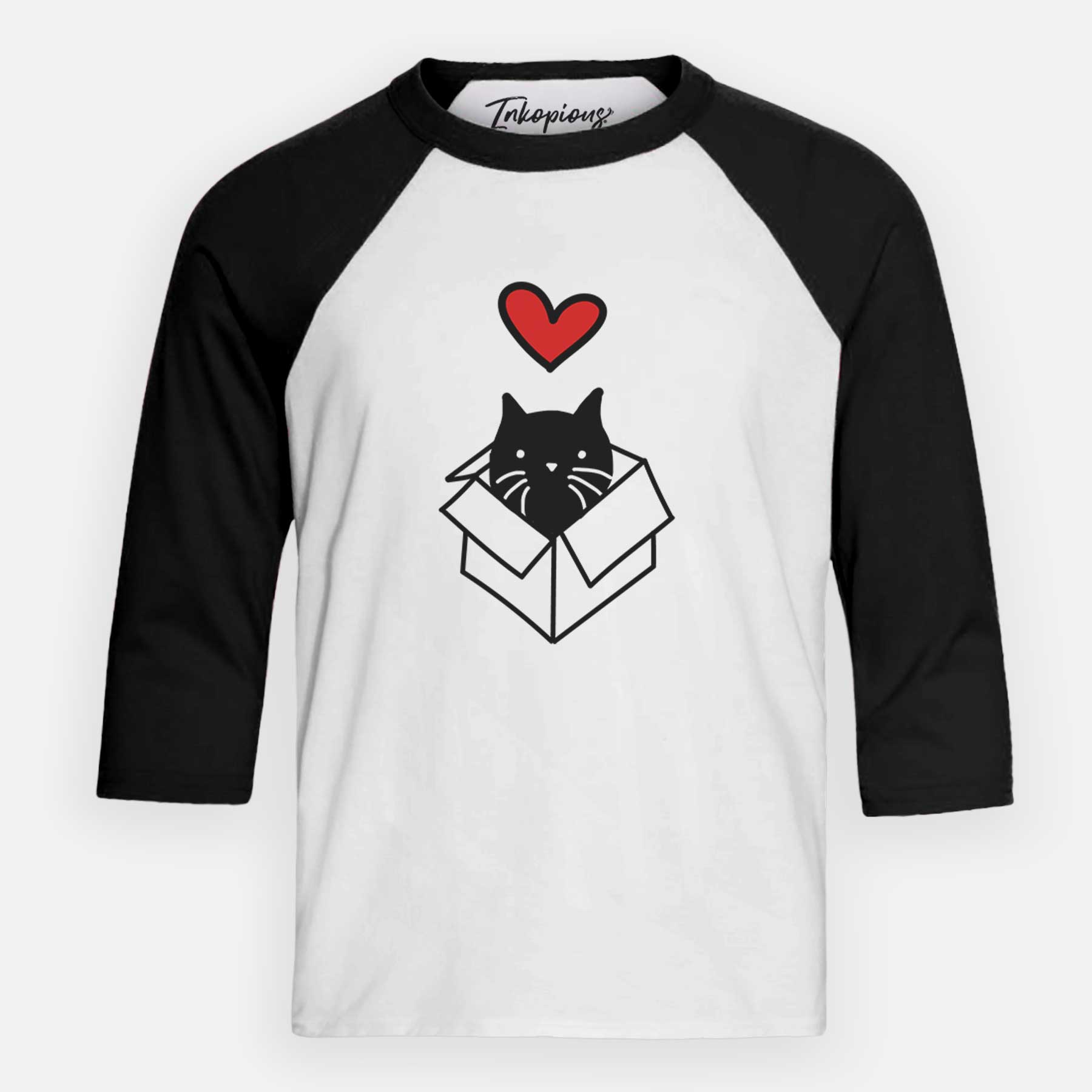 Love Always Black Cat in a Box - Doc - Youth 3/4 Long Sleeve