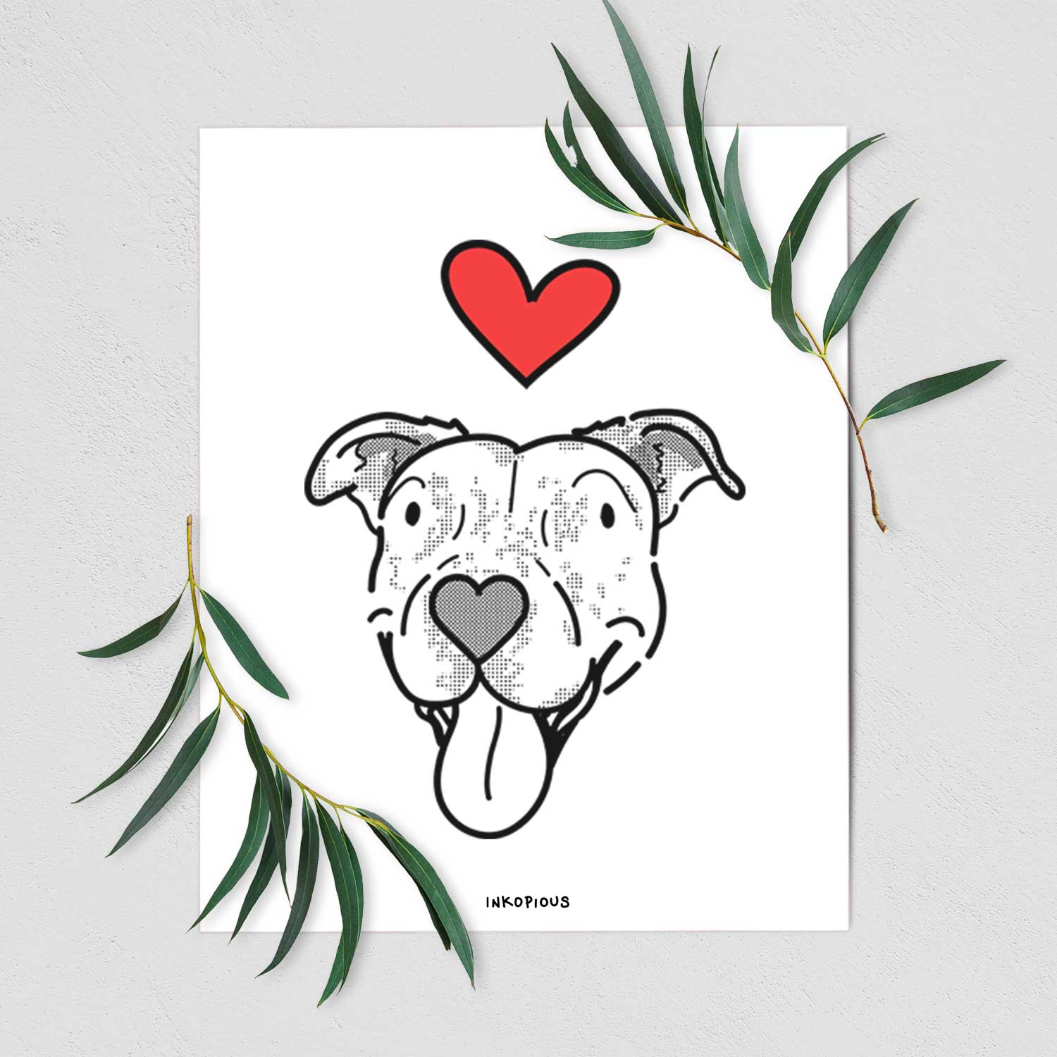 Love Always Pitbull Mix - Dottie Art Print