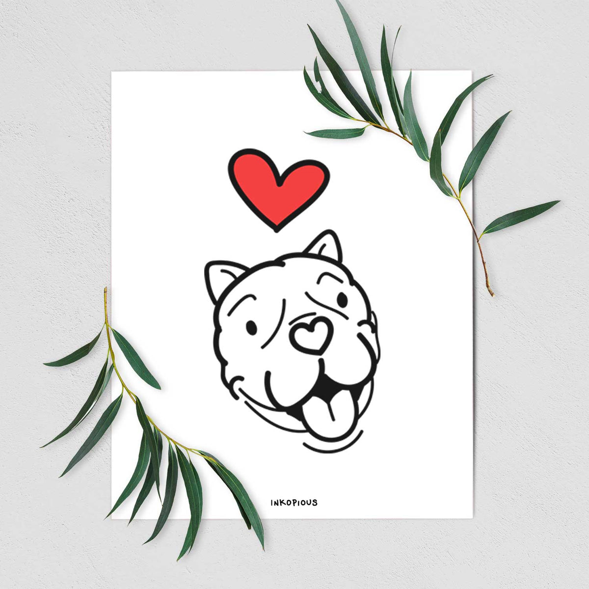 Love Always American Bulldog - Draco Art Print