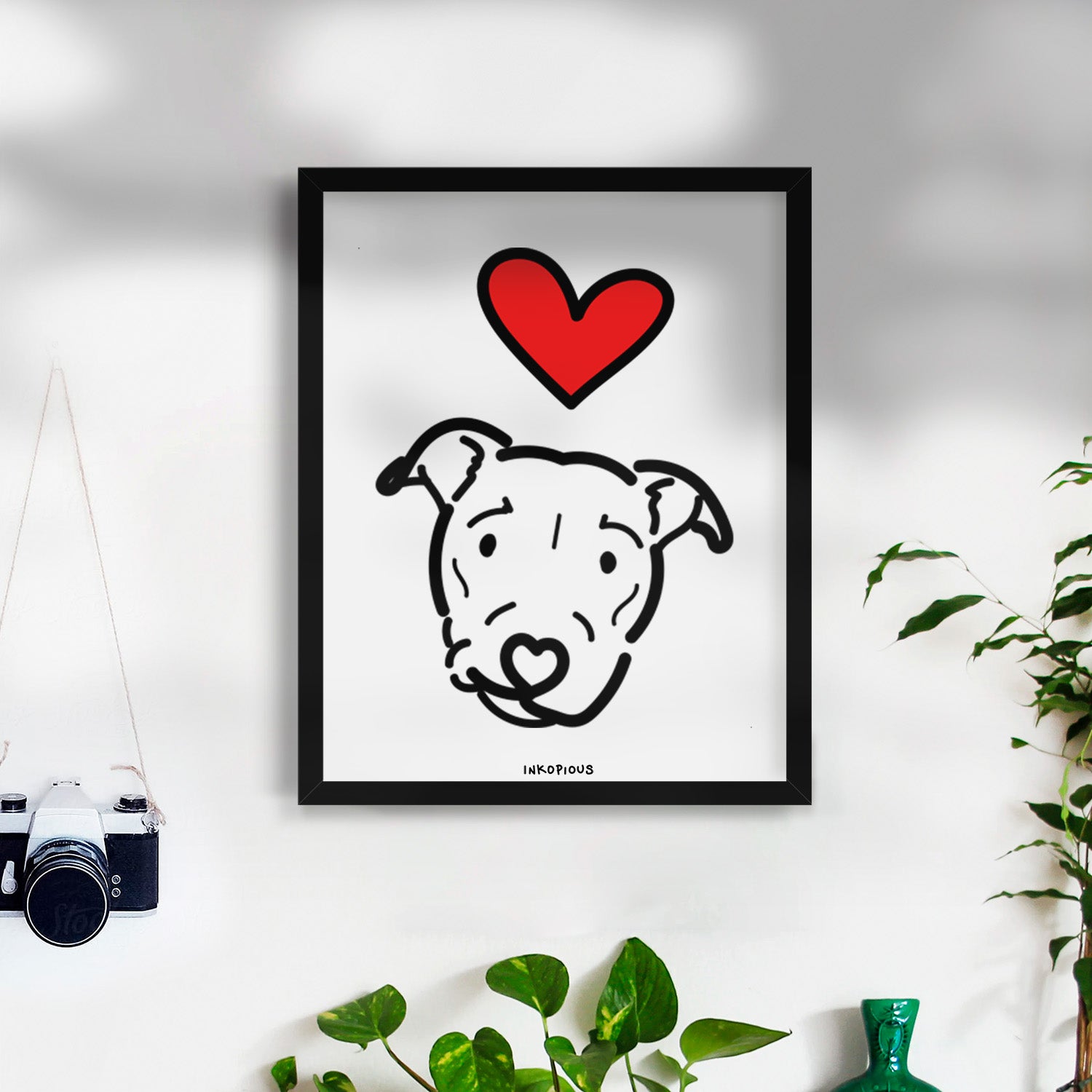 Love Always Pitbull Mix - Ernie Art Print