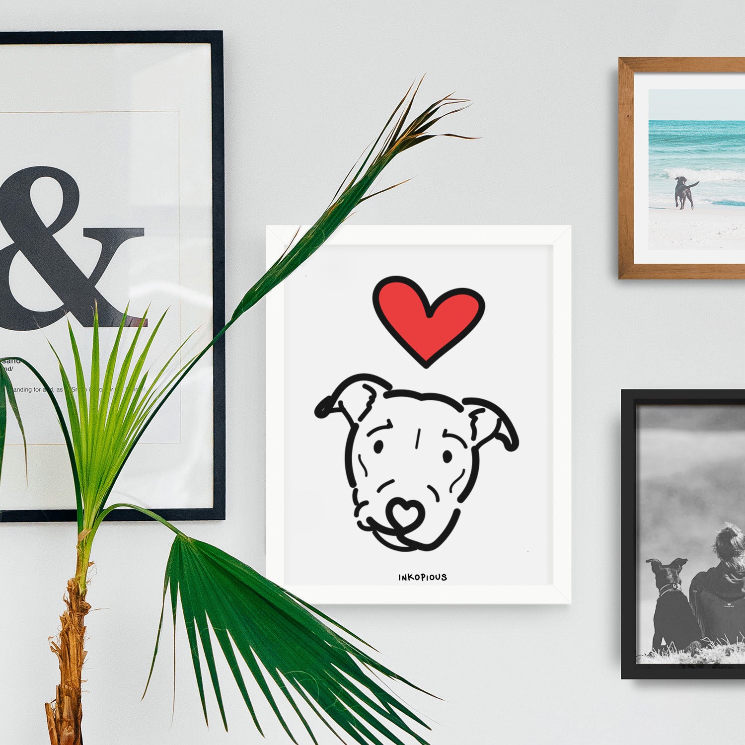 Love Always Pitbull Mix - Ernie Art Print