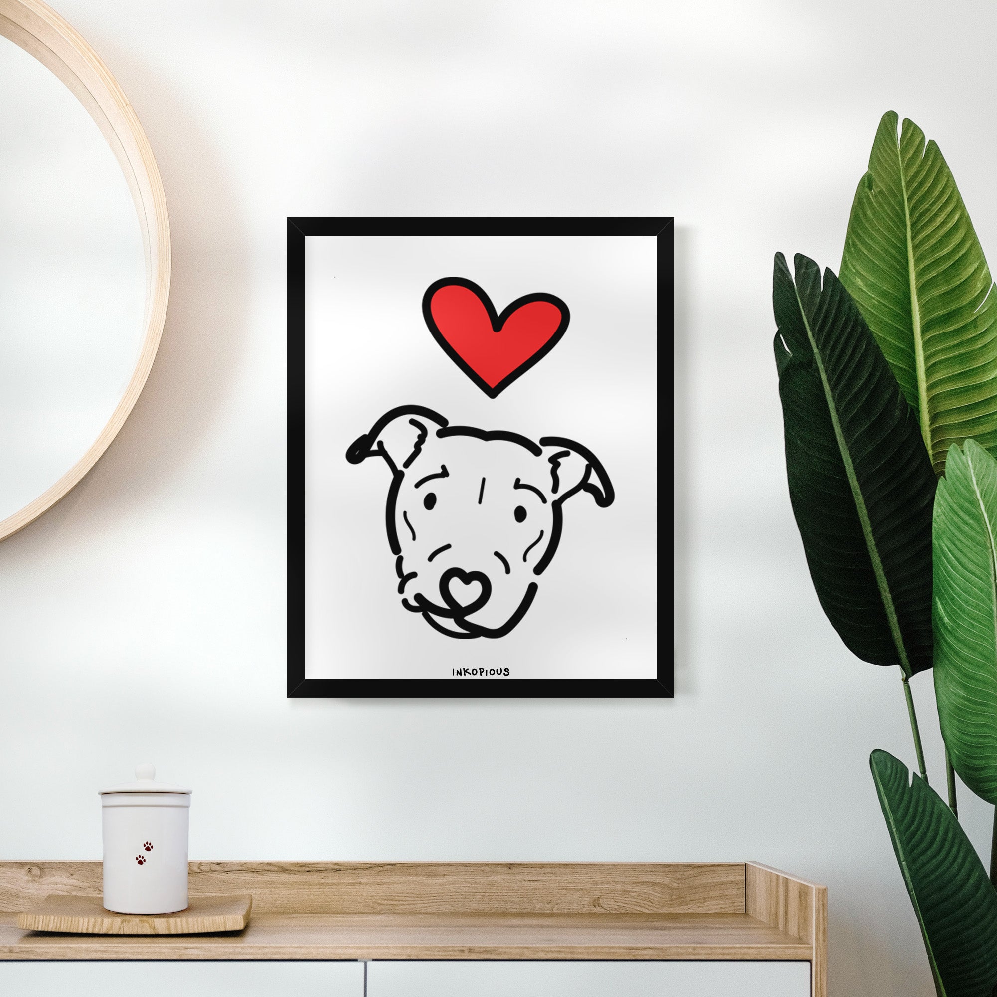 Love Always Pitbull Mix - Ernie Art Print