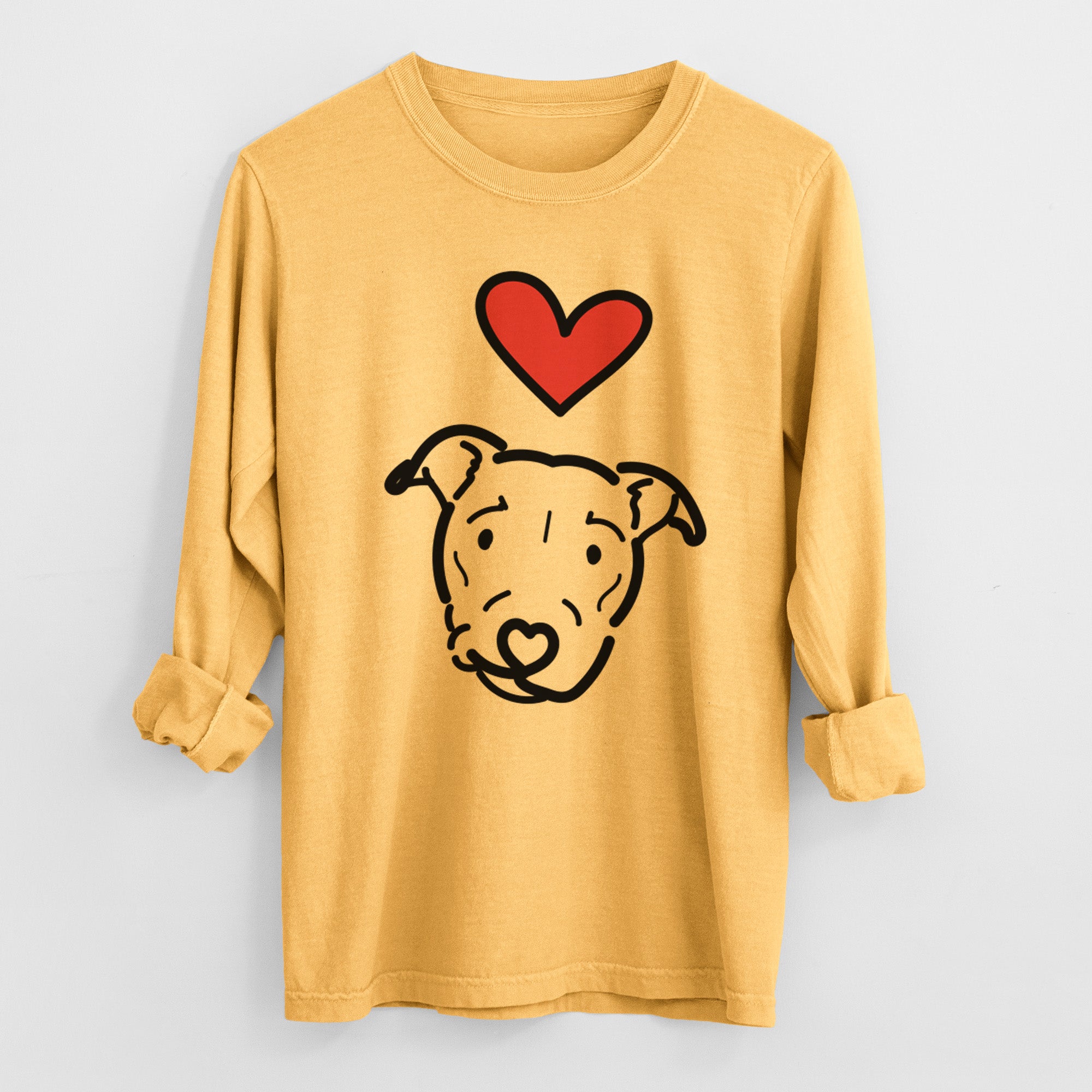 Love Always Pitbull Mix - Ernie - Heavyweight 100% Cotton Long Sleeve