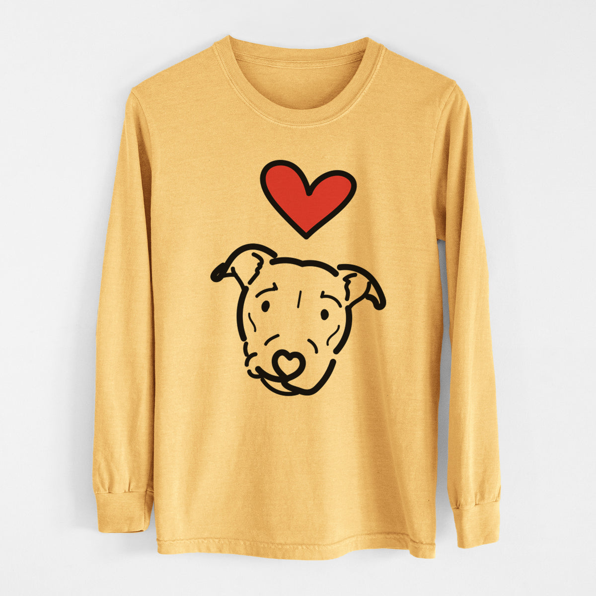 Love Always Pitbull Mix - Ernie - Heavyweight 100% Cotton Long Sleeve
