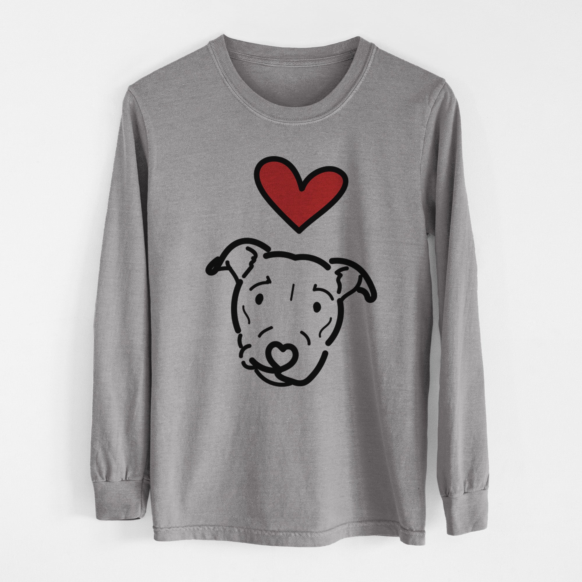 Love Always Pitbull Mix - Ernie - Heavyweight 100% Cotton Long Sleeve