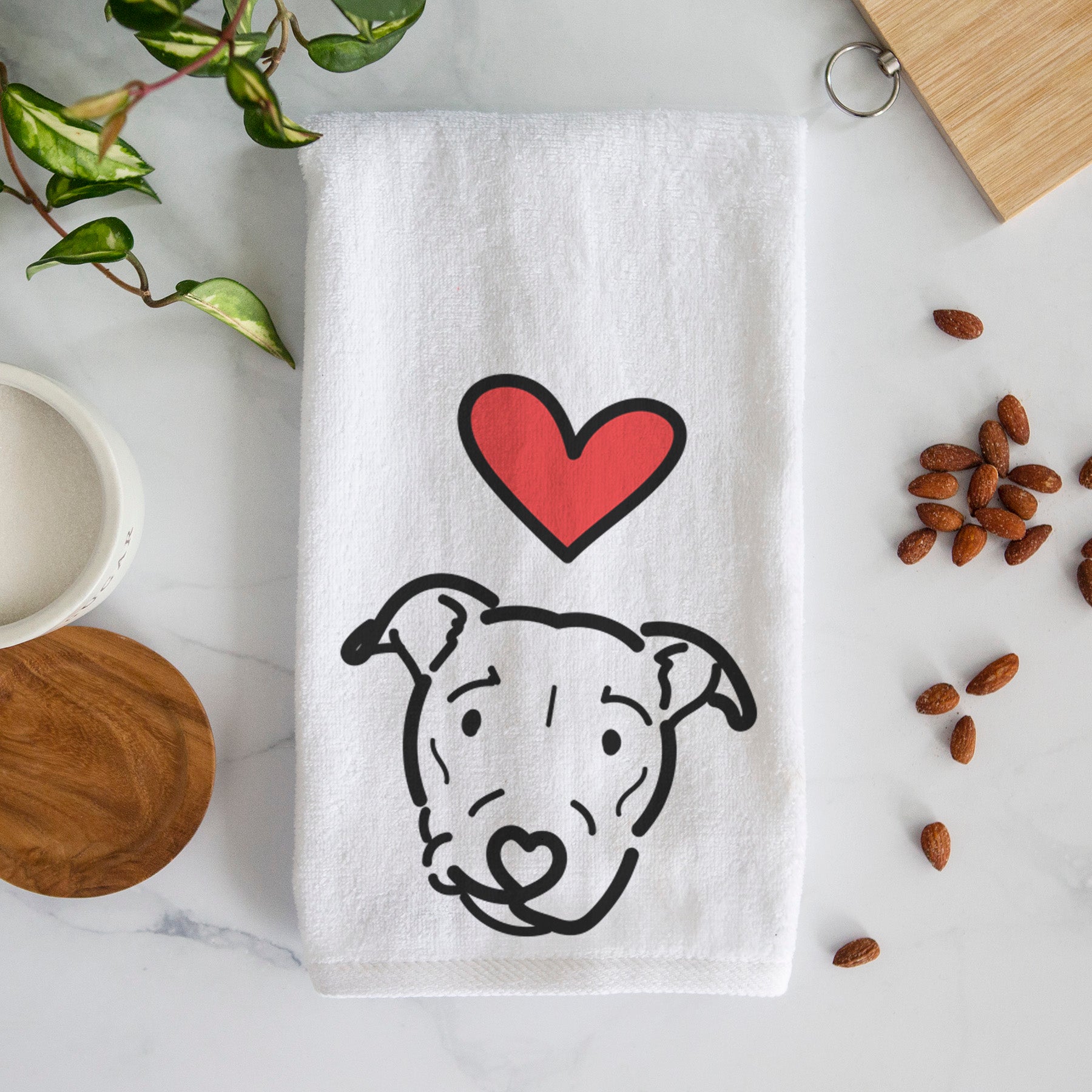 Love Always Pitbull Mix - Ernie - Decorative Hand Towel