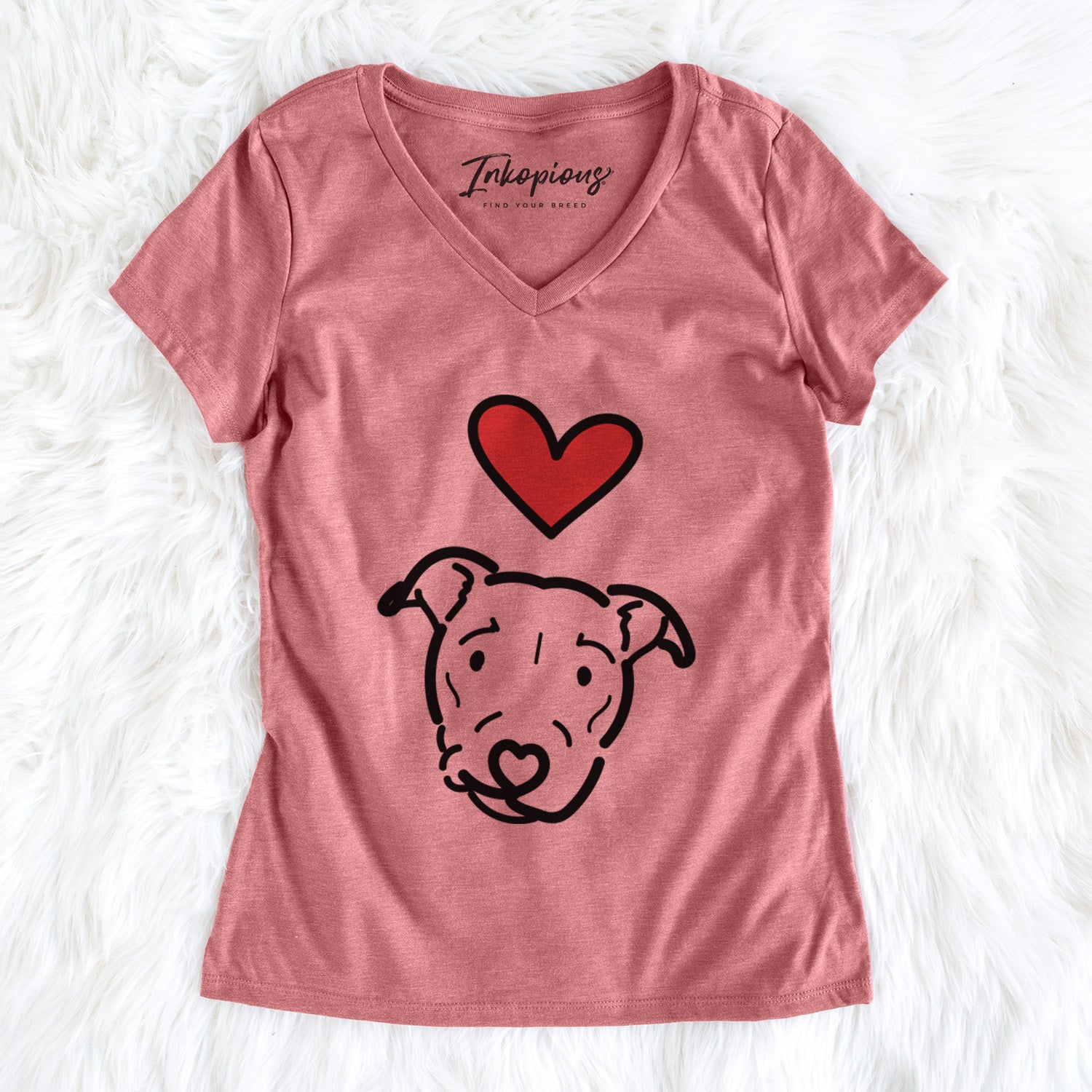 Love Always Pitbull Mix - Ernie - Women's V-neck Shirt