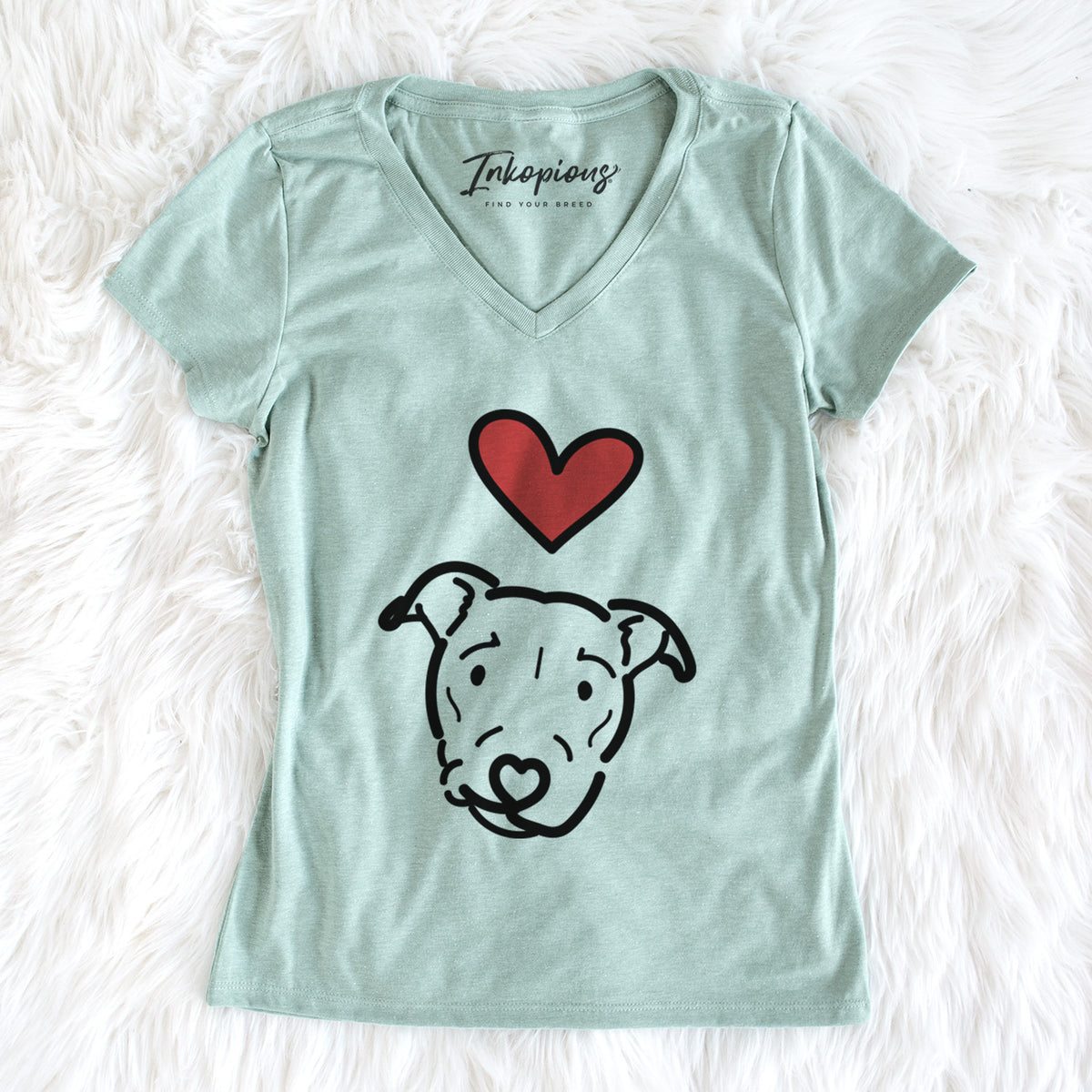 Love Always Pitbull Mix - Ernie - Women&#39;s V-neck Shirt