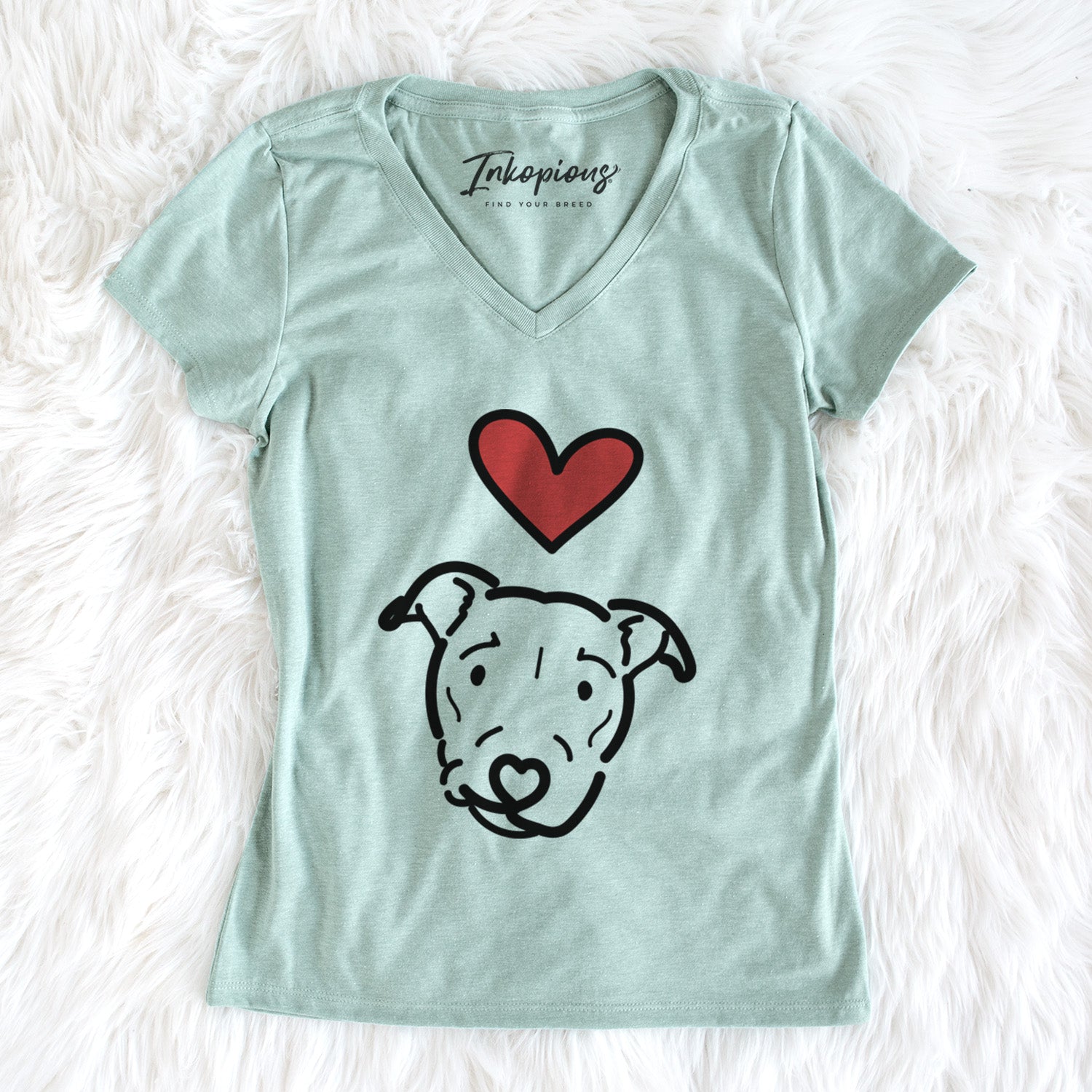 Love Always Pitbull Mix - Ernie - Women's V-neck Shirt