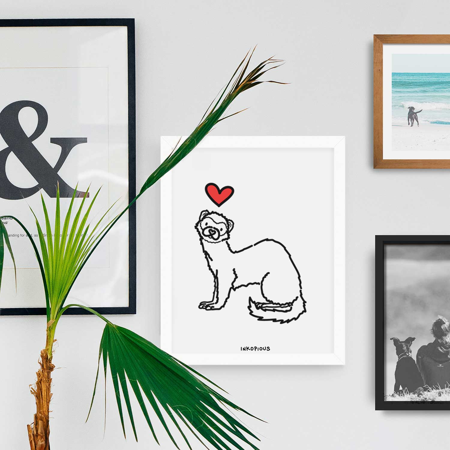 Love Always Ferret - Fern Art Print