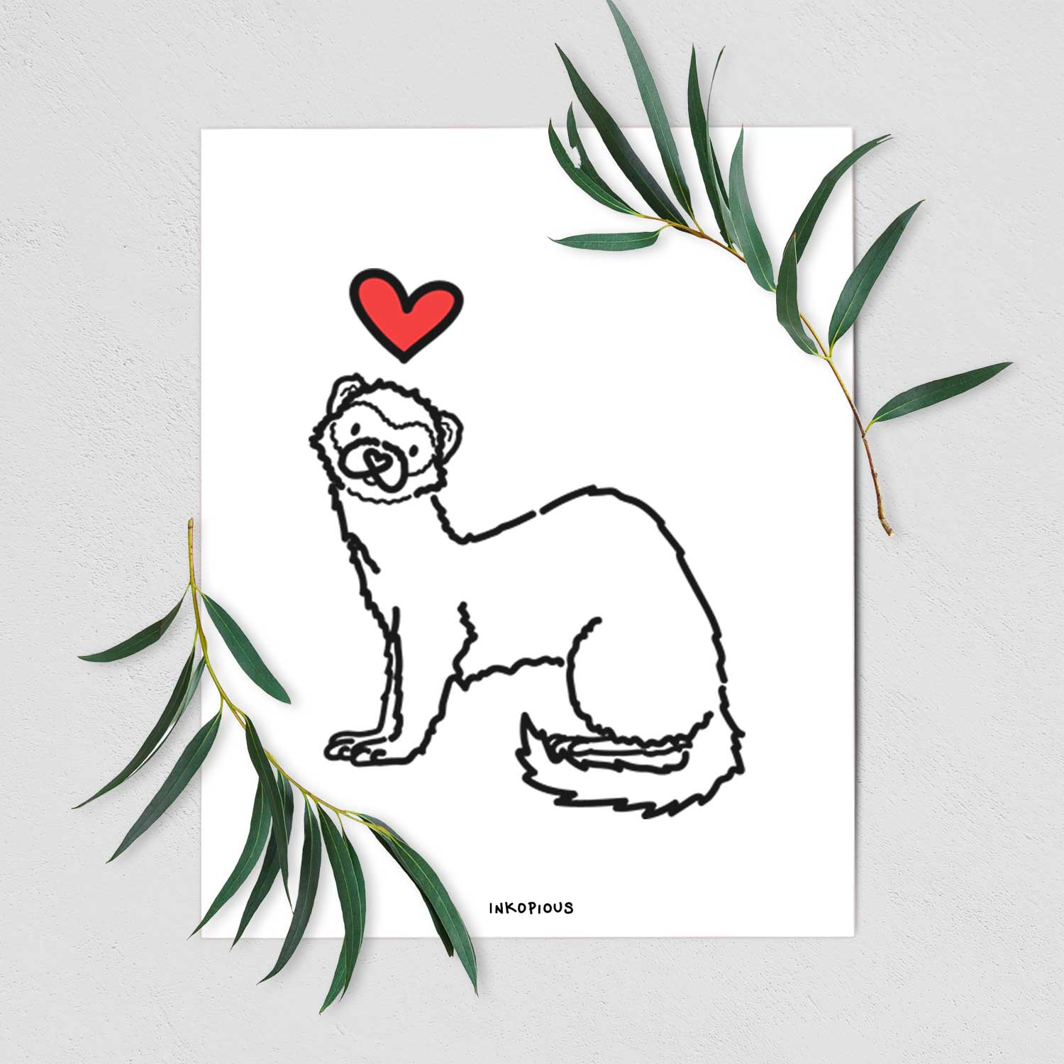 Love Always Ferret - Fern Art Print