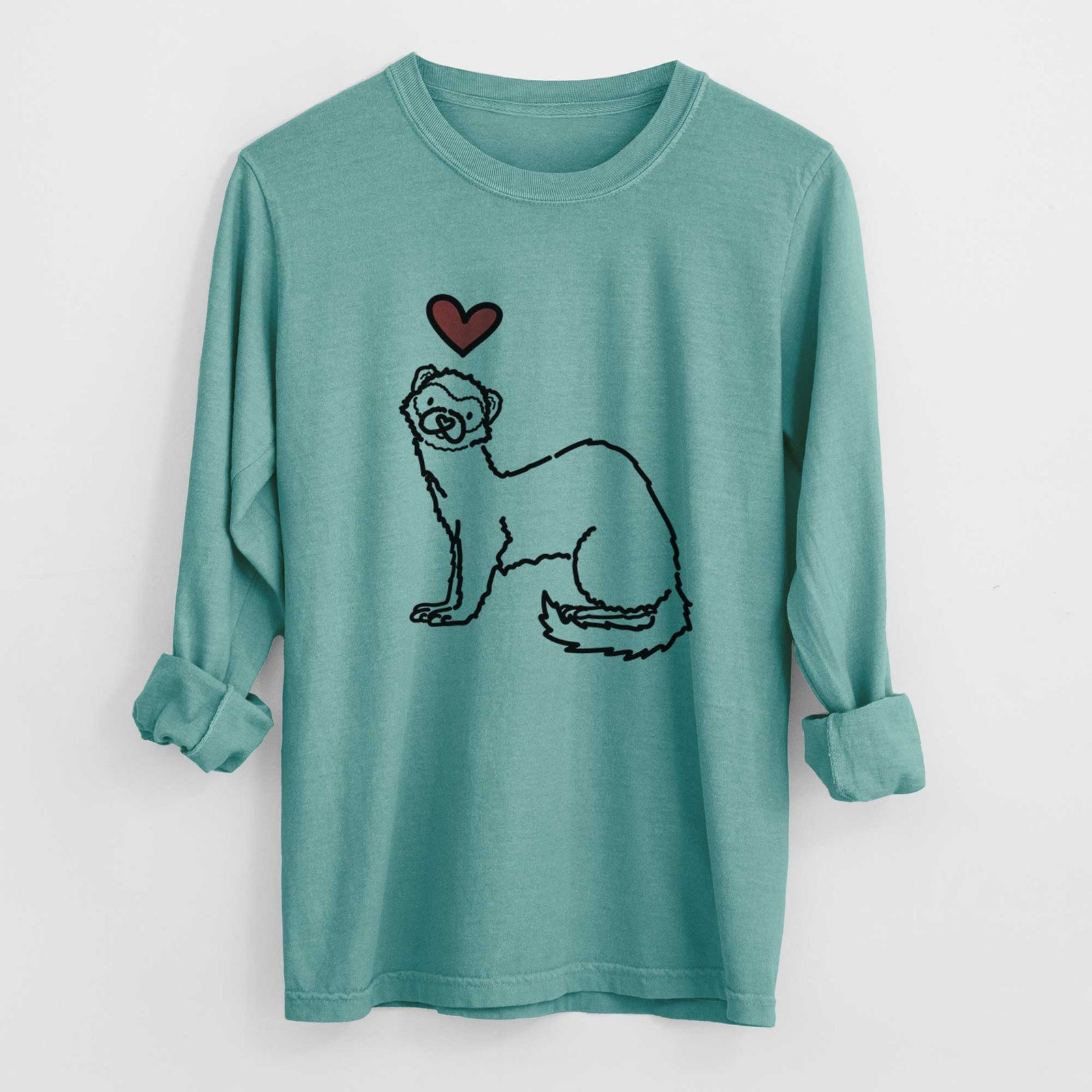 Love Always Ferret - Fern - Heavyweight 100% Cotton Long Sleeve