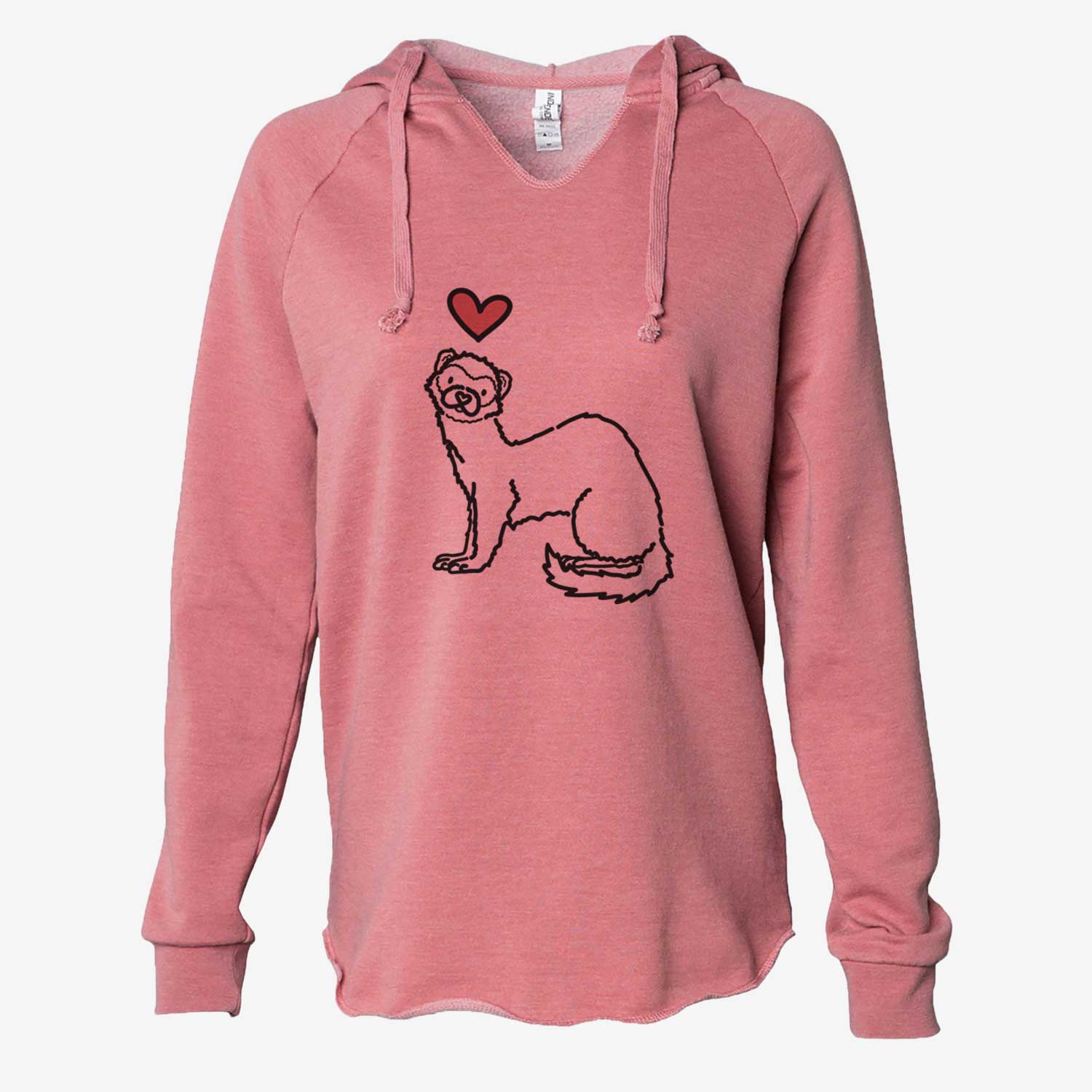 Love Always Ferret - Fern - Cali Wave Hooded Sweatshirt