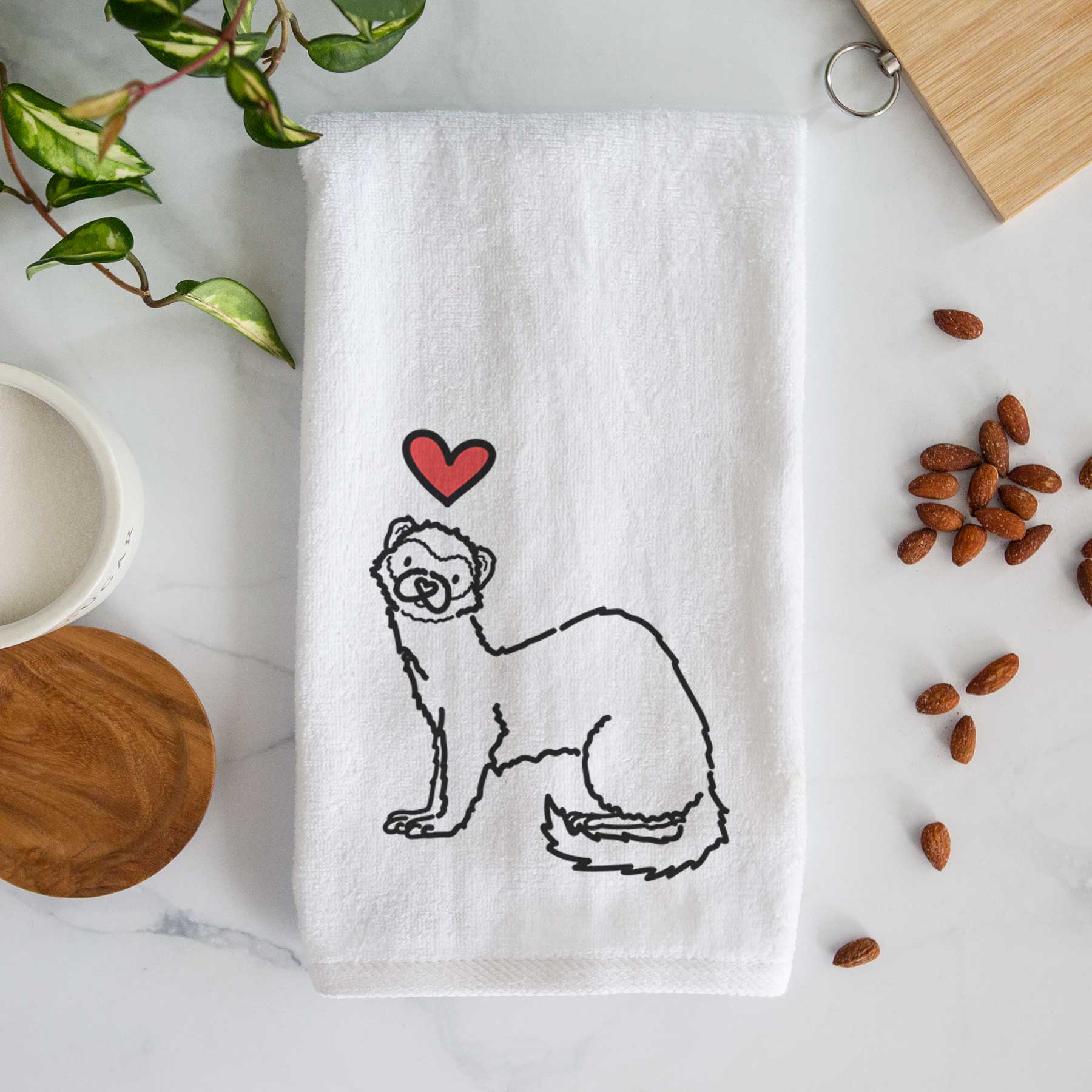 Love Always Ferret - Fern - Decorative Hand Towel