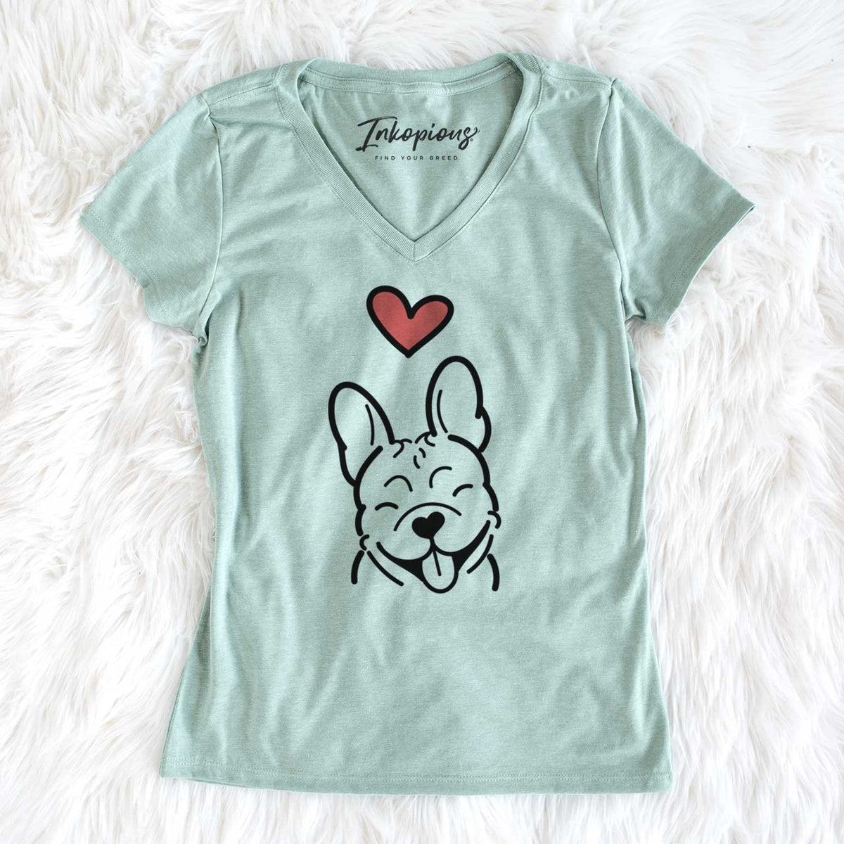 Love Always French Bulldog - Women&#39;s V-neck Shirt