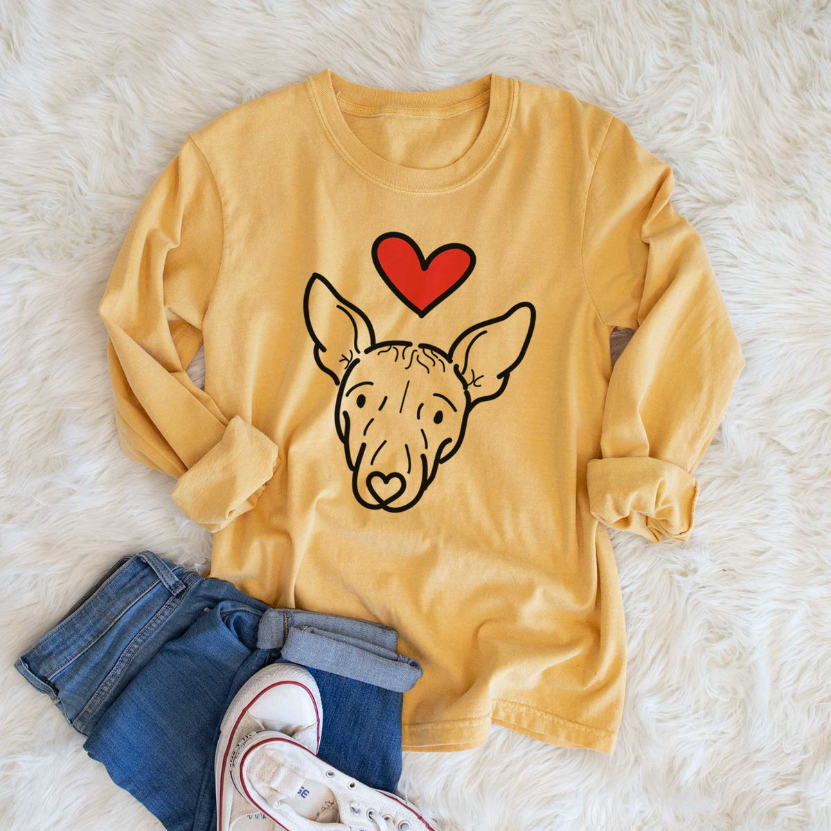 Love Always American Hairless Terrier - Georgia - Heavyweight 100% Cotton Long Sleeve
