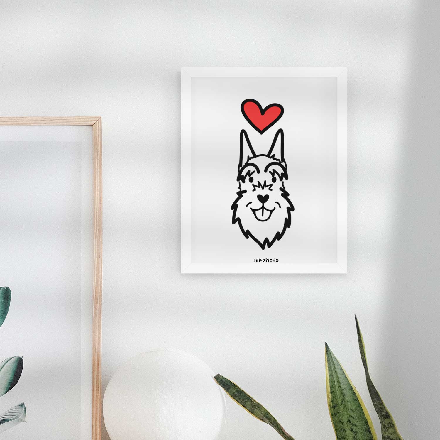 Love Always Schnauzer Cropped Ears Art Print