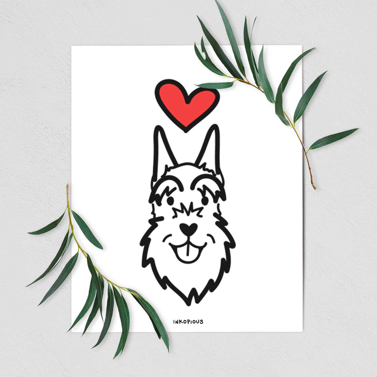 Love Always Schnauzer Cropped Ears Art Print