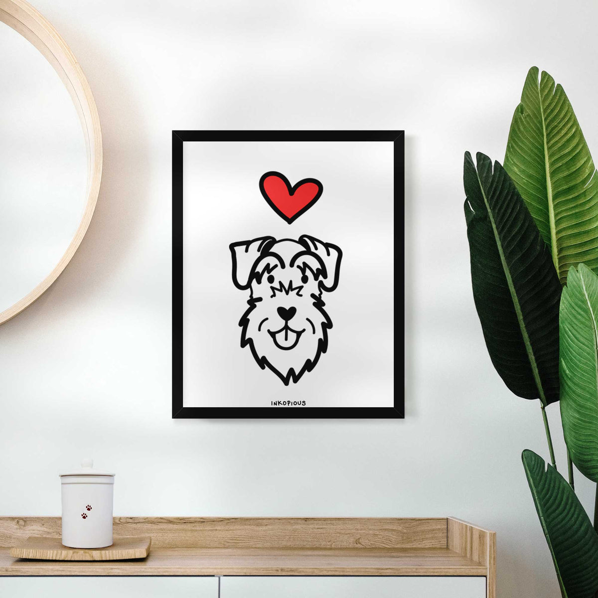 Love Always Schnauzer Natural Ears Art Print