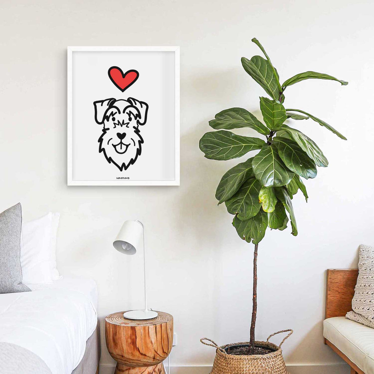 Love Always Schnauzer Natural Ears Art Print