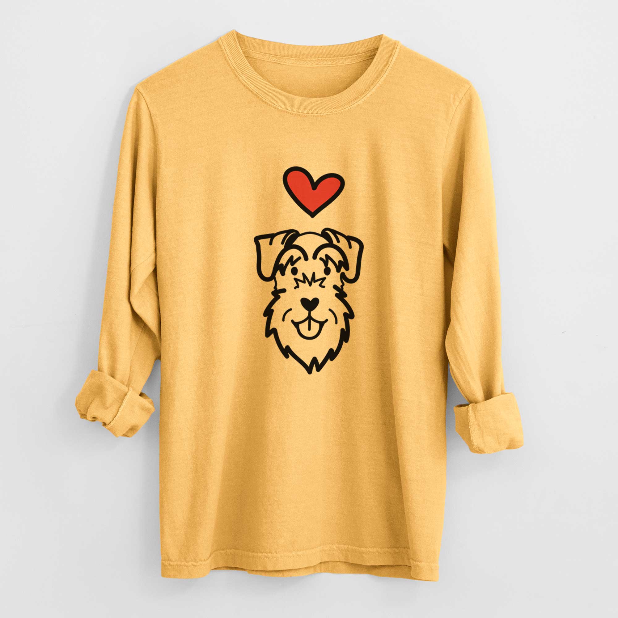 Love Always Schnauzer Natural Ears - Heavyweight 100% Cotton Long Sleeve