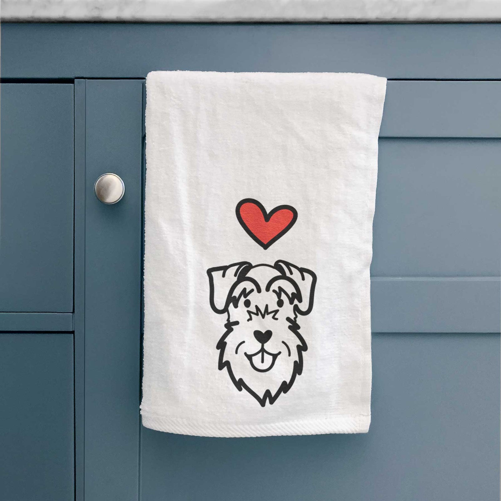 Love Always Schnauzer Natural Ears - Decorative Hand Towel