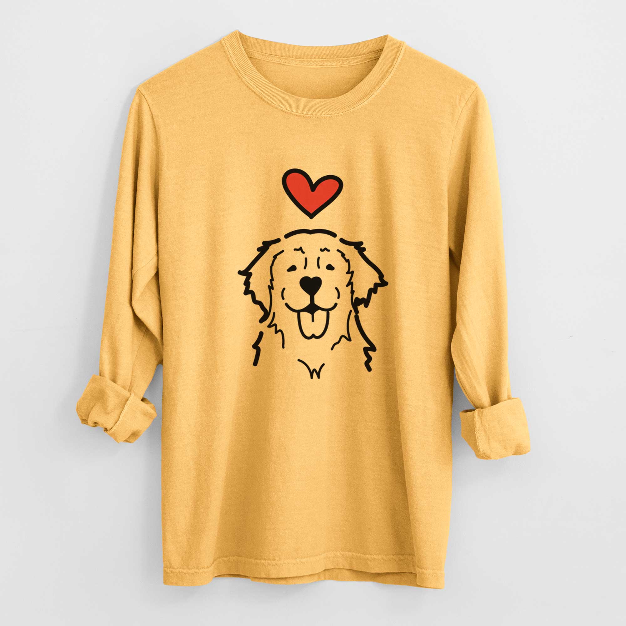 Love Always Golden Retriever - Heavyweight 100% Cotton Long Sleeve