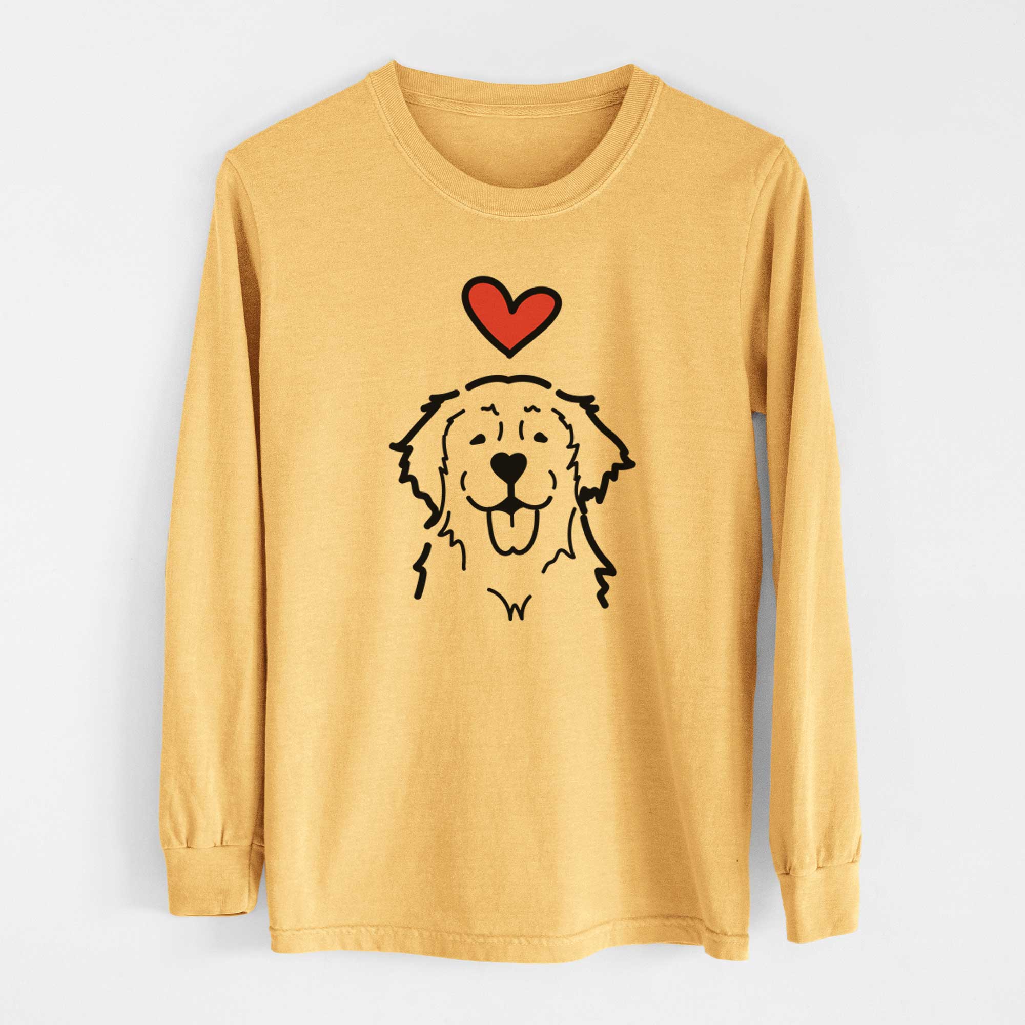 Love Always Golden Retriever - Heavyweight 100% Cotton Long Sleeve