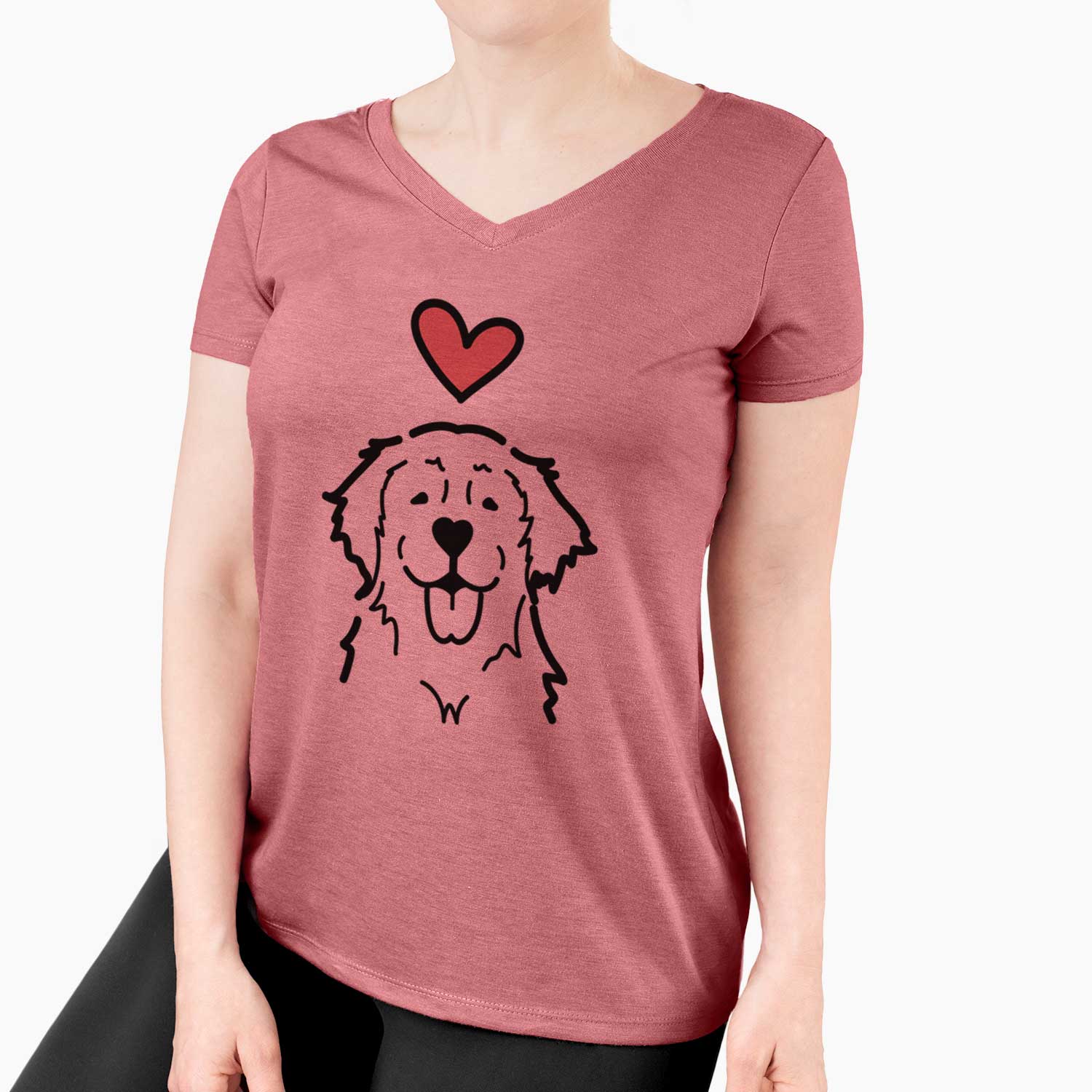 Love Always Golden Retriever - Women's V-neck Shirt