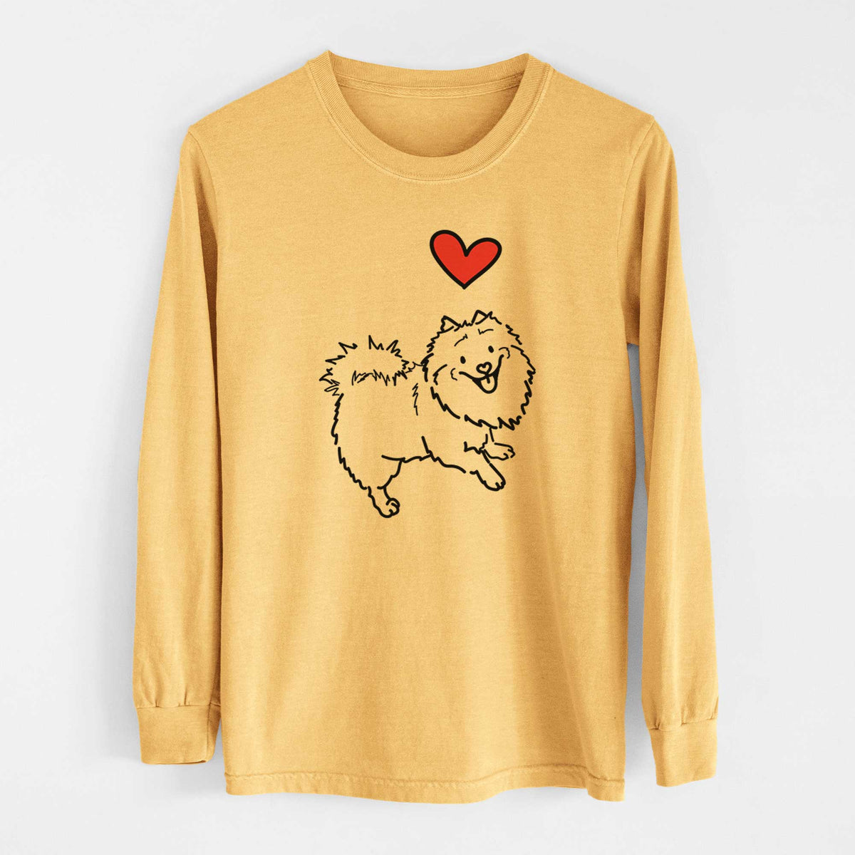 Love Always Pomeranian Mix - Goldie - Heavyweight 100% Cotton Long Sleeve