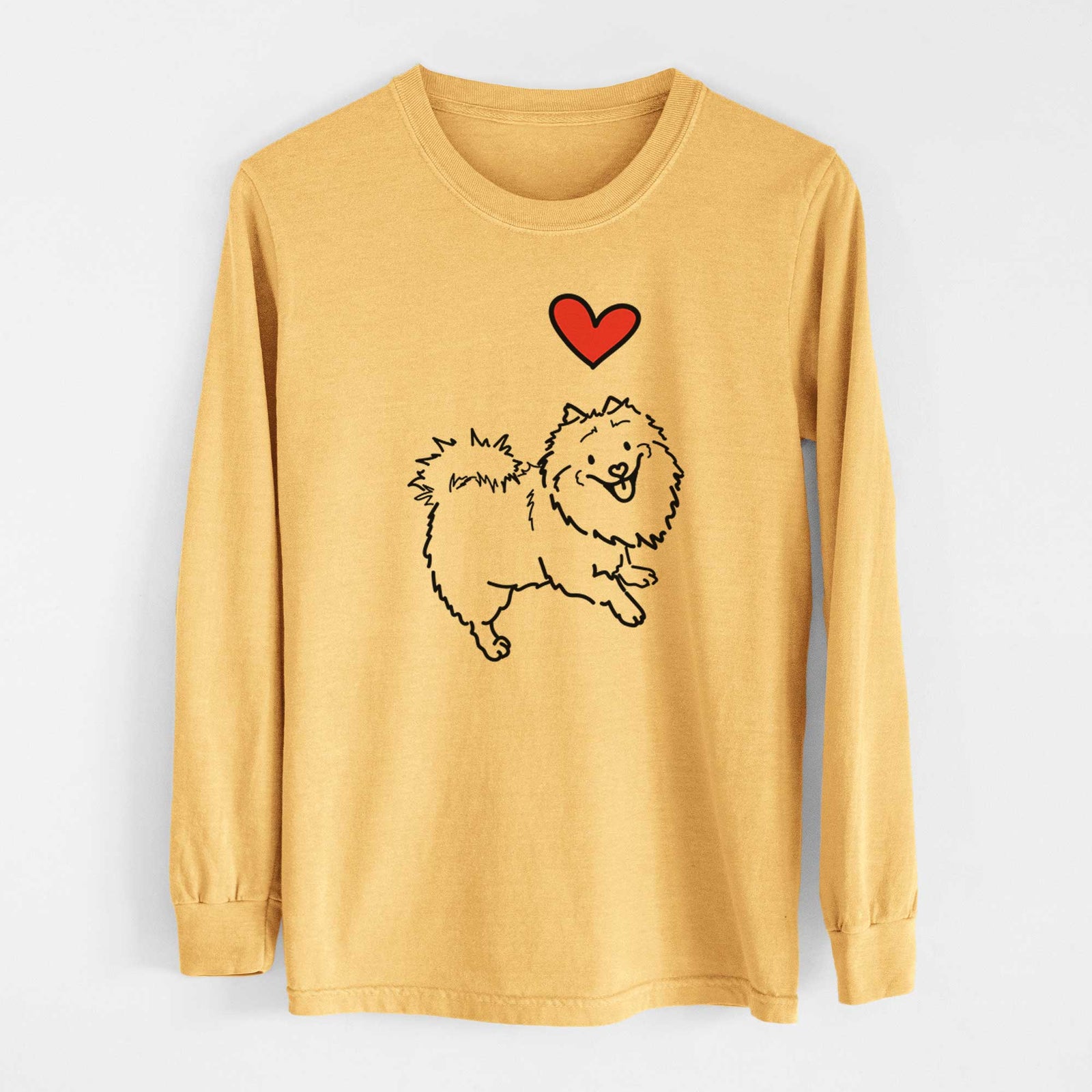Love Always Pomeranian Mix - Goldie - Heavyweight 100% Cotton Long Sleeve