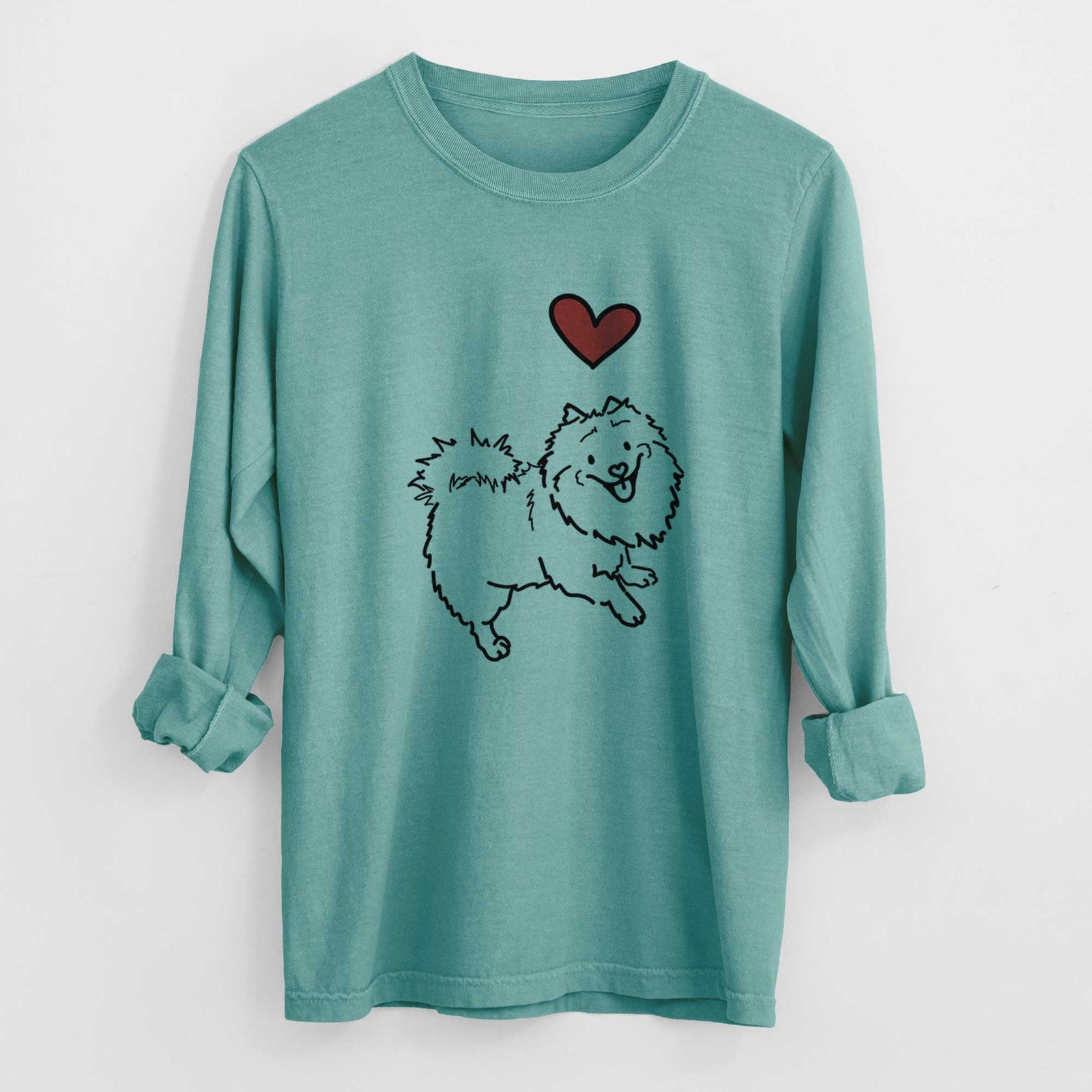 Love Always Pomeranian Mix - Goldie - Heavyweight 100% Cotton Long Sleeve