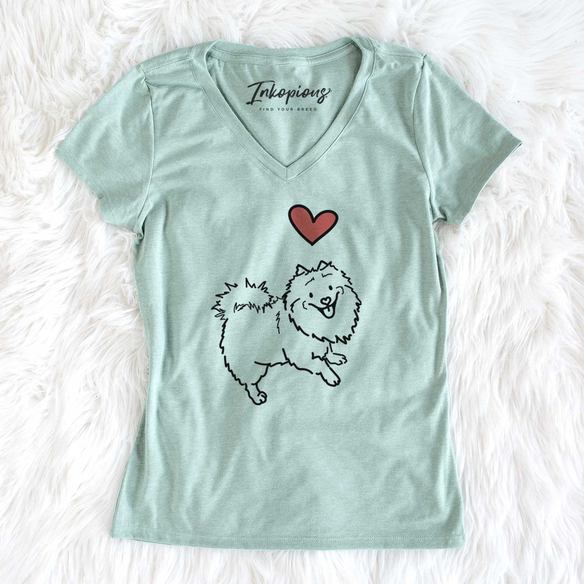 Love Always Pomeranian Mix - Goldie - Women&#39;s V-neck Shirt